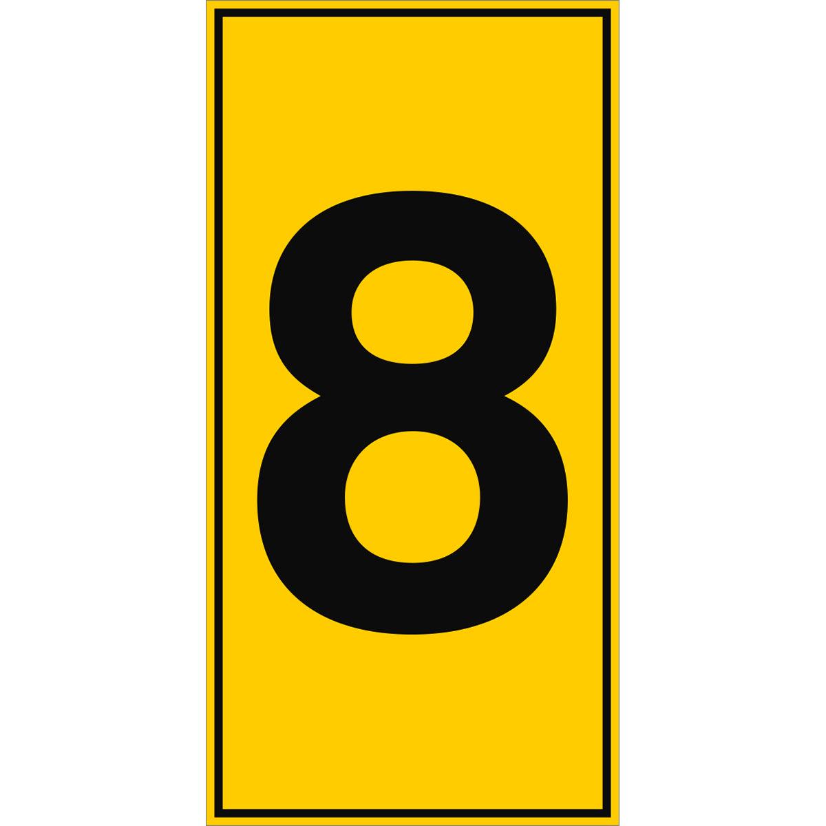 Brady ToughWash Numbers | Black on Yellow | 50.00 mm  100.00 mm | 237721