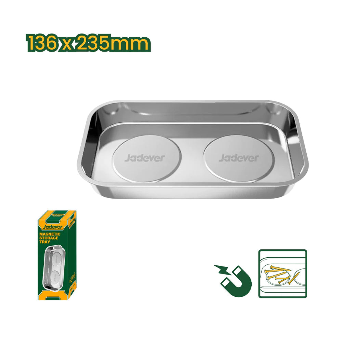 JADEVER 13.623.5cm Magnetic Screw Tray High Quality & Perfect - Silver