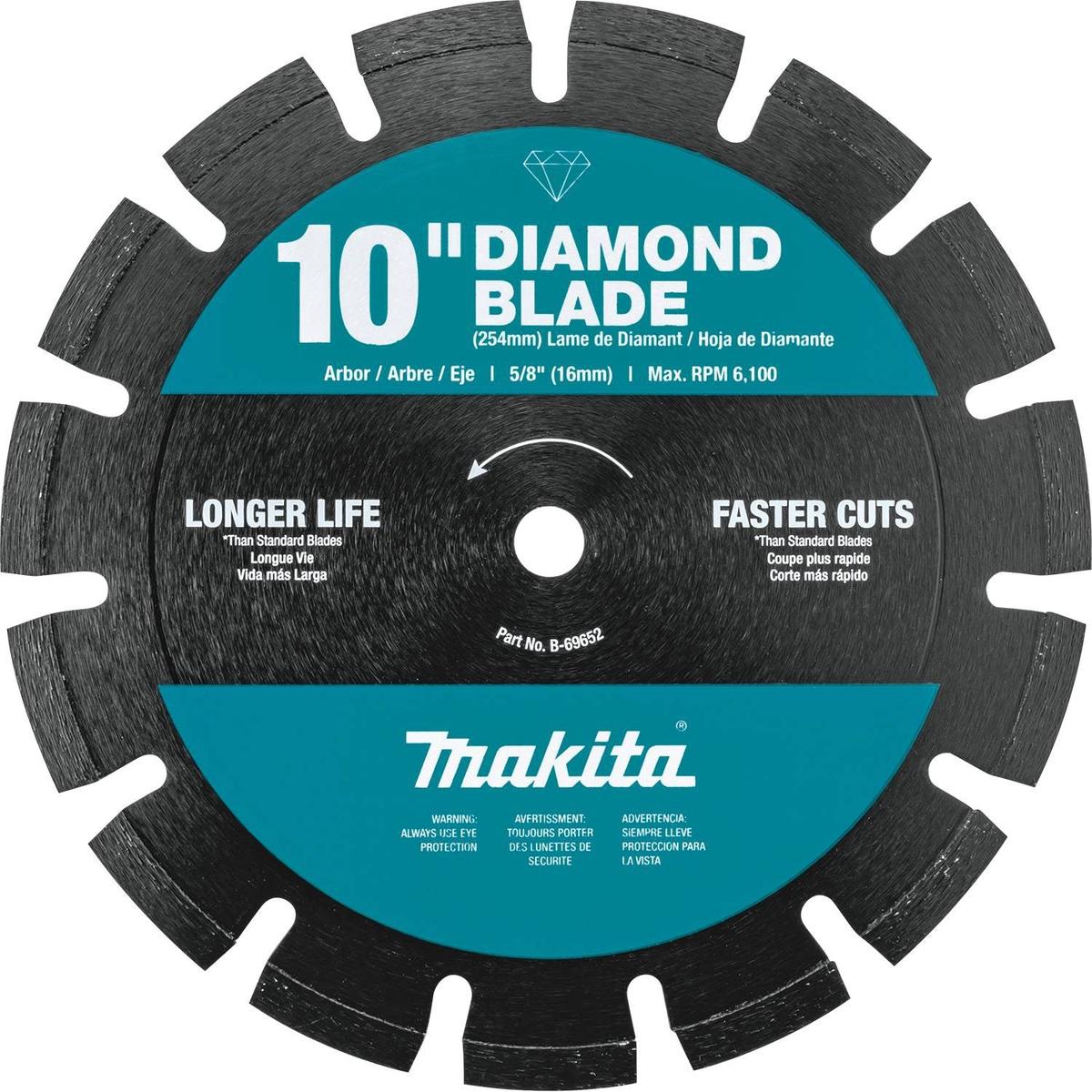 Makita B-69652 - 10" Diamond Blade, Segmented, Dual Purpose