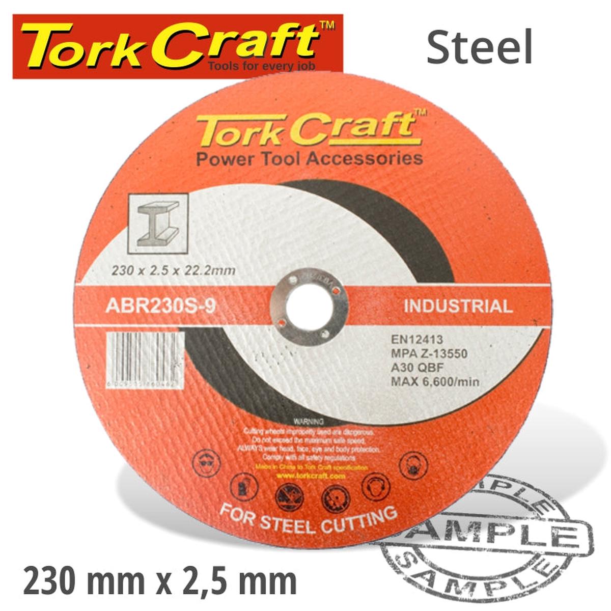 TORK CRAFT CUTTING DISC INDUSTRIAL METAL 230 x 2.5 x 22.2 MM ABR230S-9
