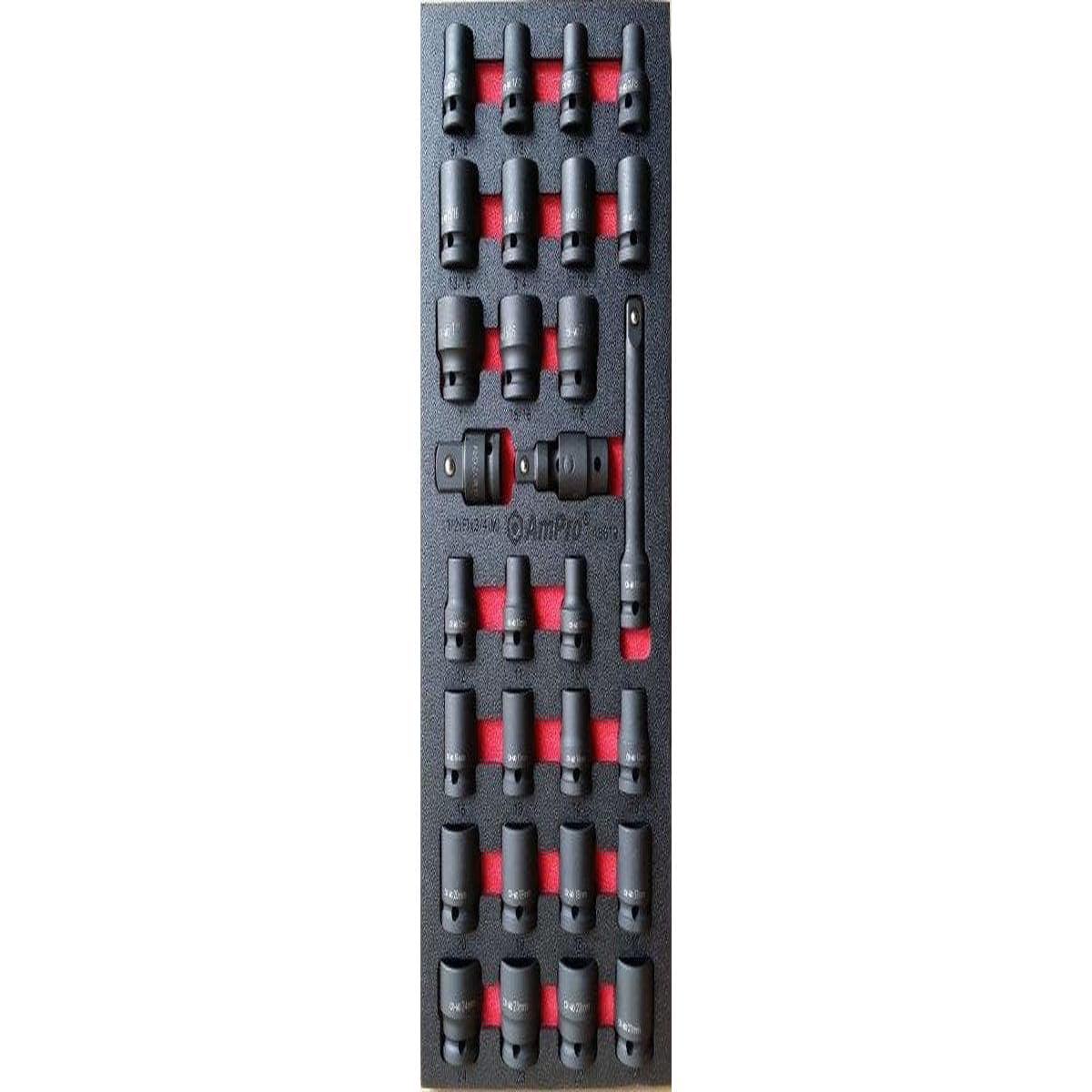 29Pc 1/2 Drive Air Impact Socket (Foam Tray) AMPRO A5619