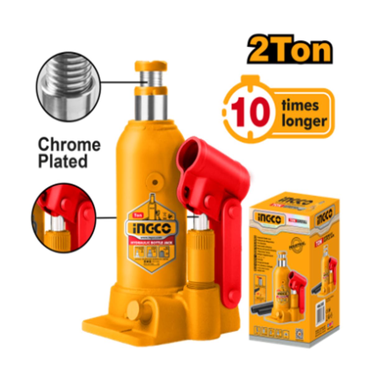 INGCO 2, 5, 10 Ton Hydraulic Bottle Jack for Auto Repair & Maintenance HBJ204 HBJ504 HBJ1004 IHT - BUILDMATE