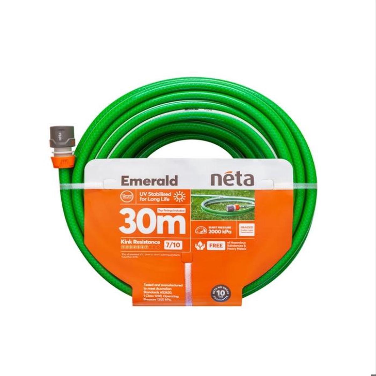 Neta Emerald Garden Hose 12mm - Fitted - 12mm x 30m Fitted