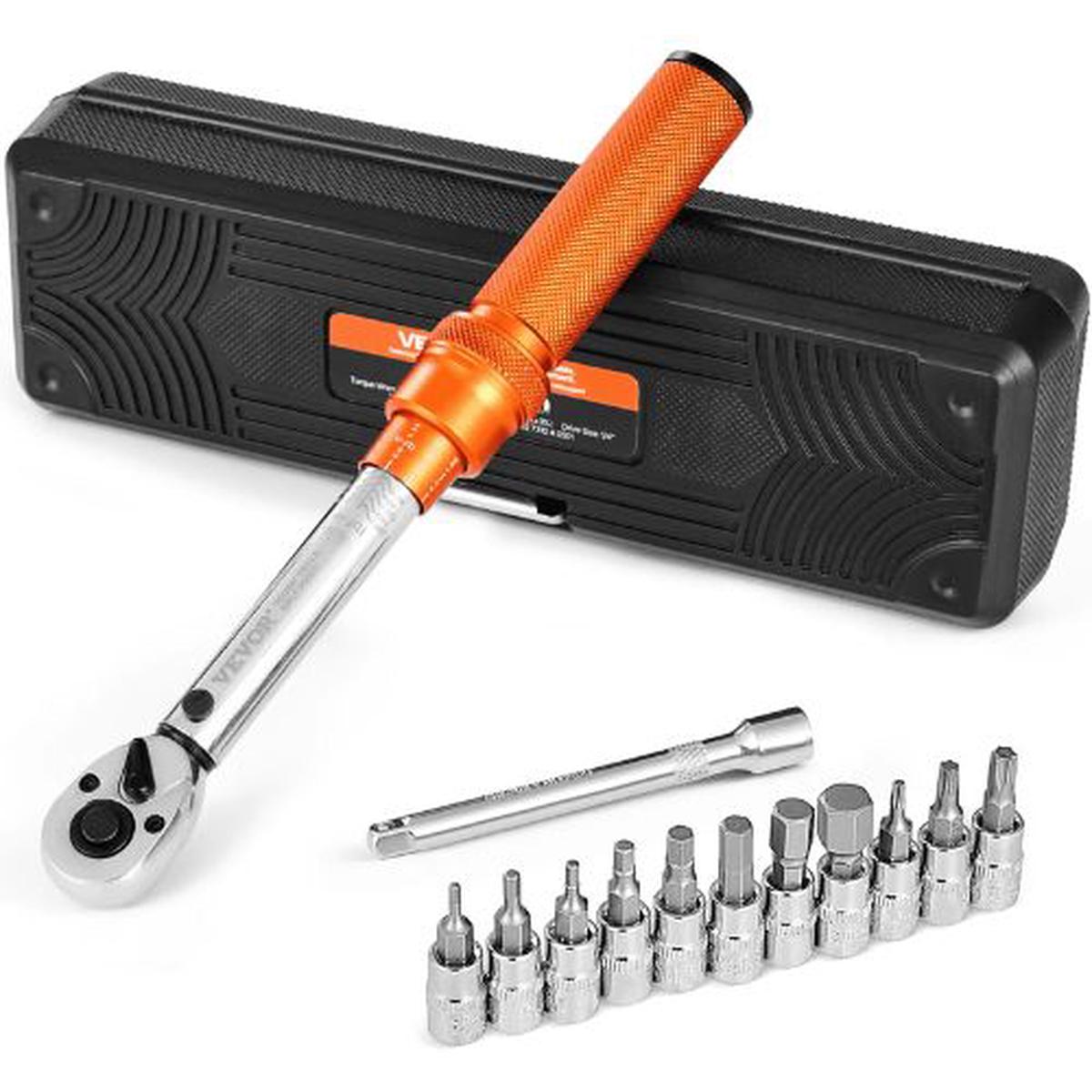 1/4In Adjustable Torque Wrench Set with Adapters Extension SG16002A