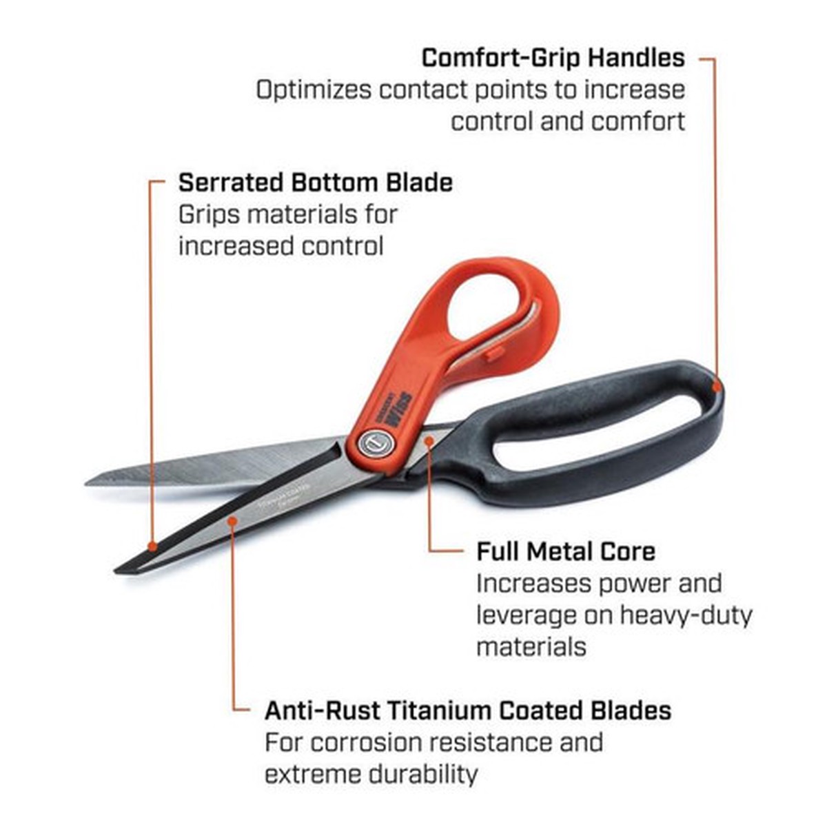 WISS 10" Heavy-Duty Titanium Coated Tradesman Shears CW10TM