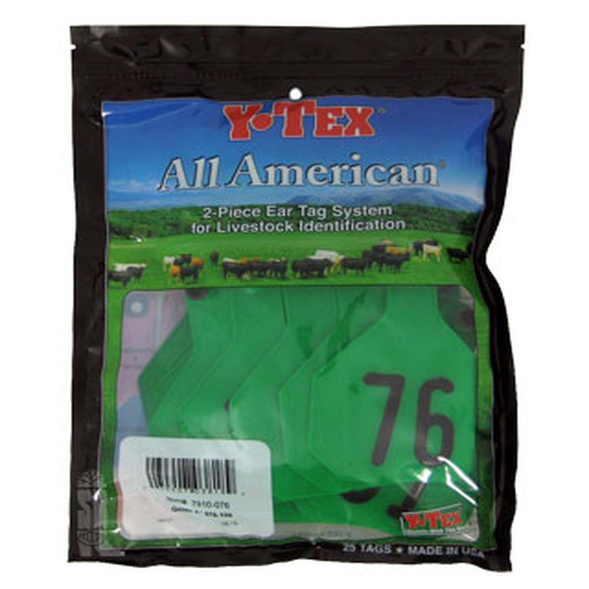 Y-Tex - Tag & Button 4 Star (76-100) Green