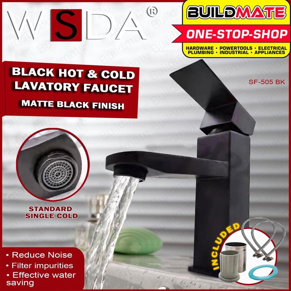 WSDA Stainless Steel Flexible Lavatory Hose Matte Black Finish SF-505 BK BUILDMATE