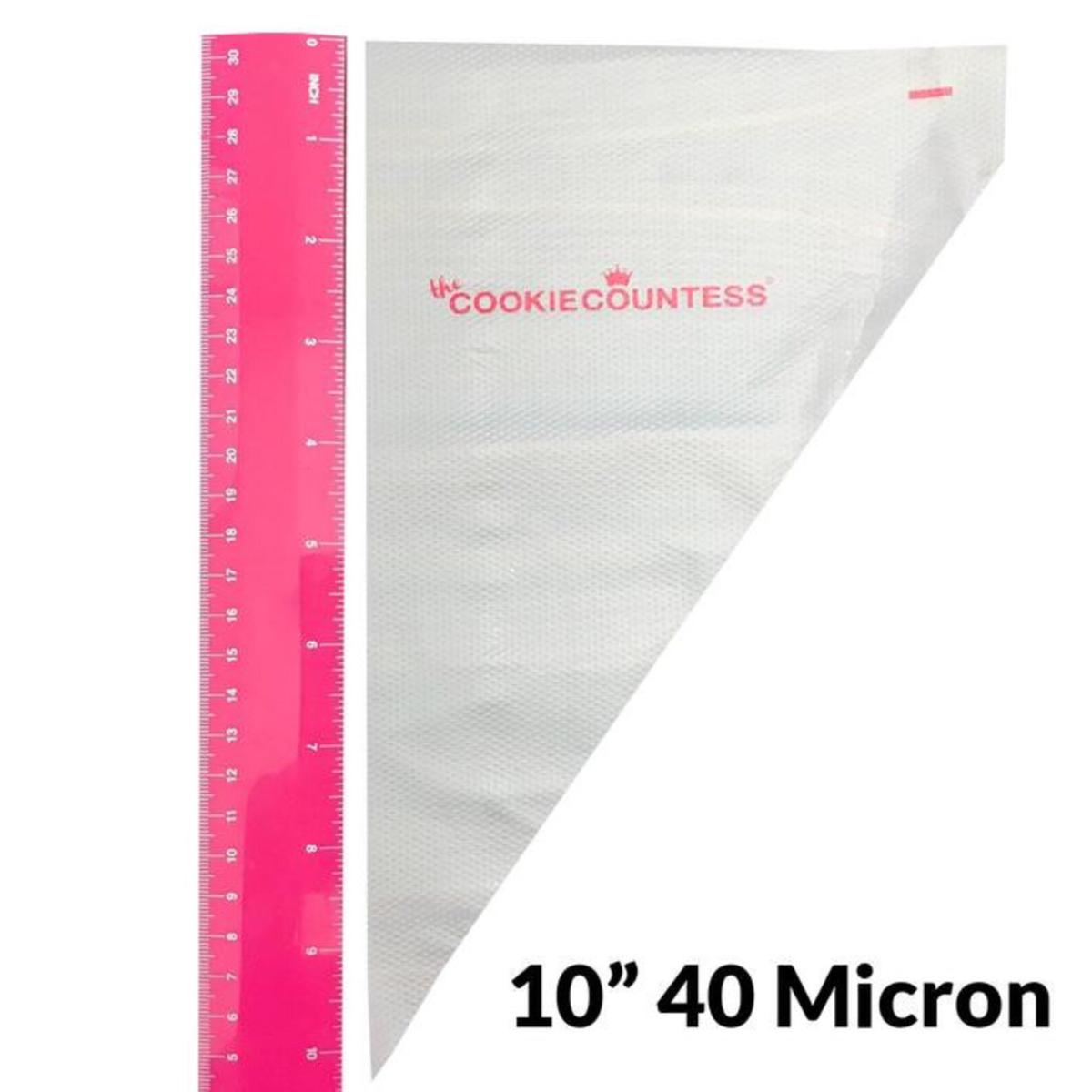 10 Tipless Piping Bags 40 micron Cookie countess