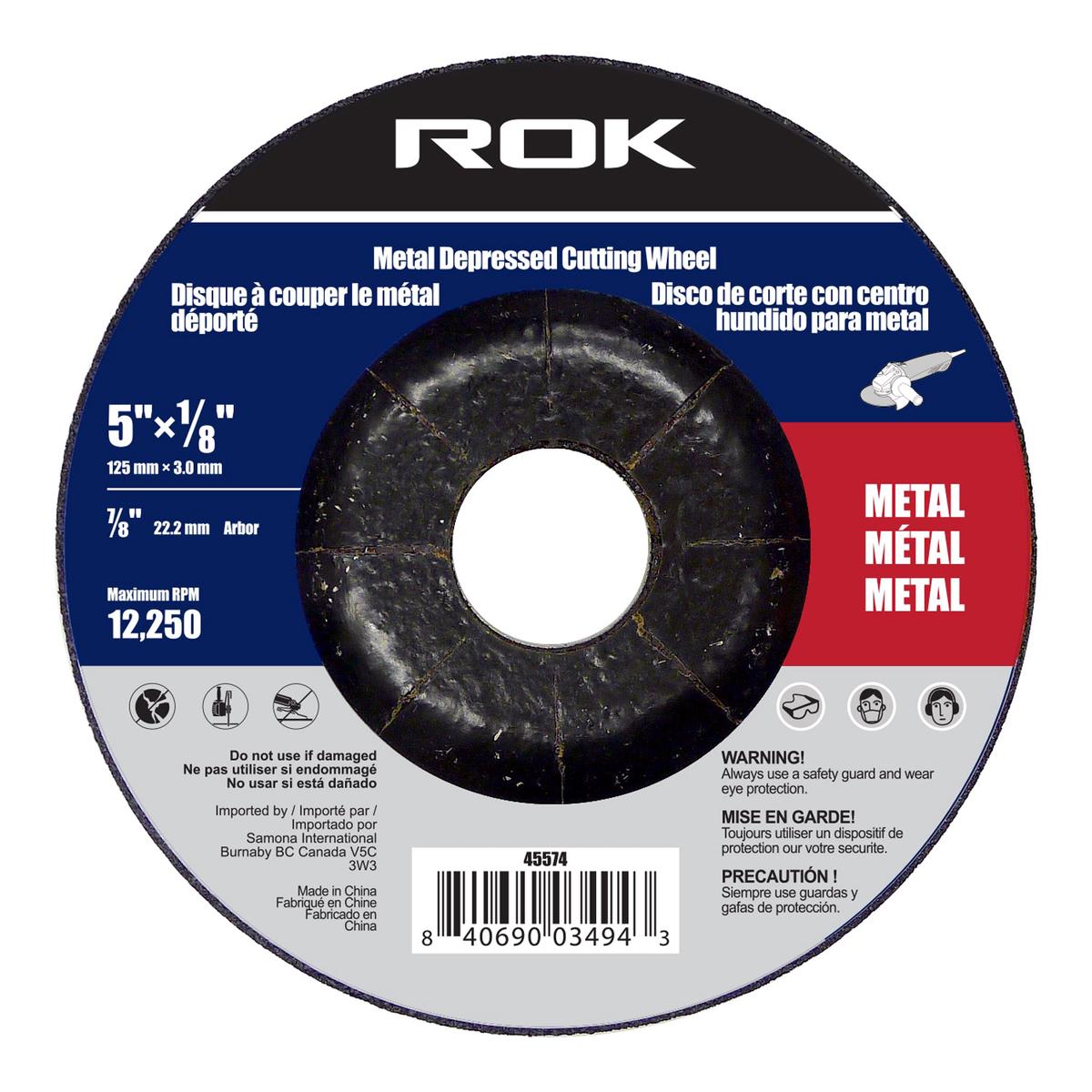 1/8" METAL CUT-OFF WHEEL - DEPRESSED (Size Optional) - 5in