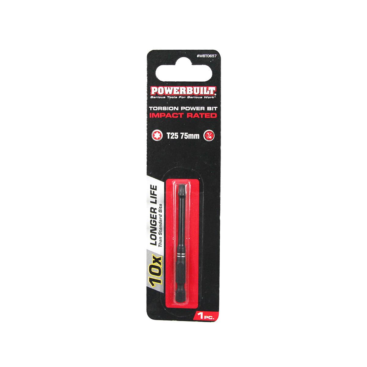 1/4" Torsion Impact Power Bit - Torx T-25 X 75Mm Long