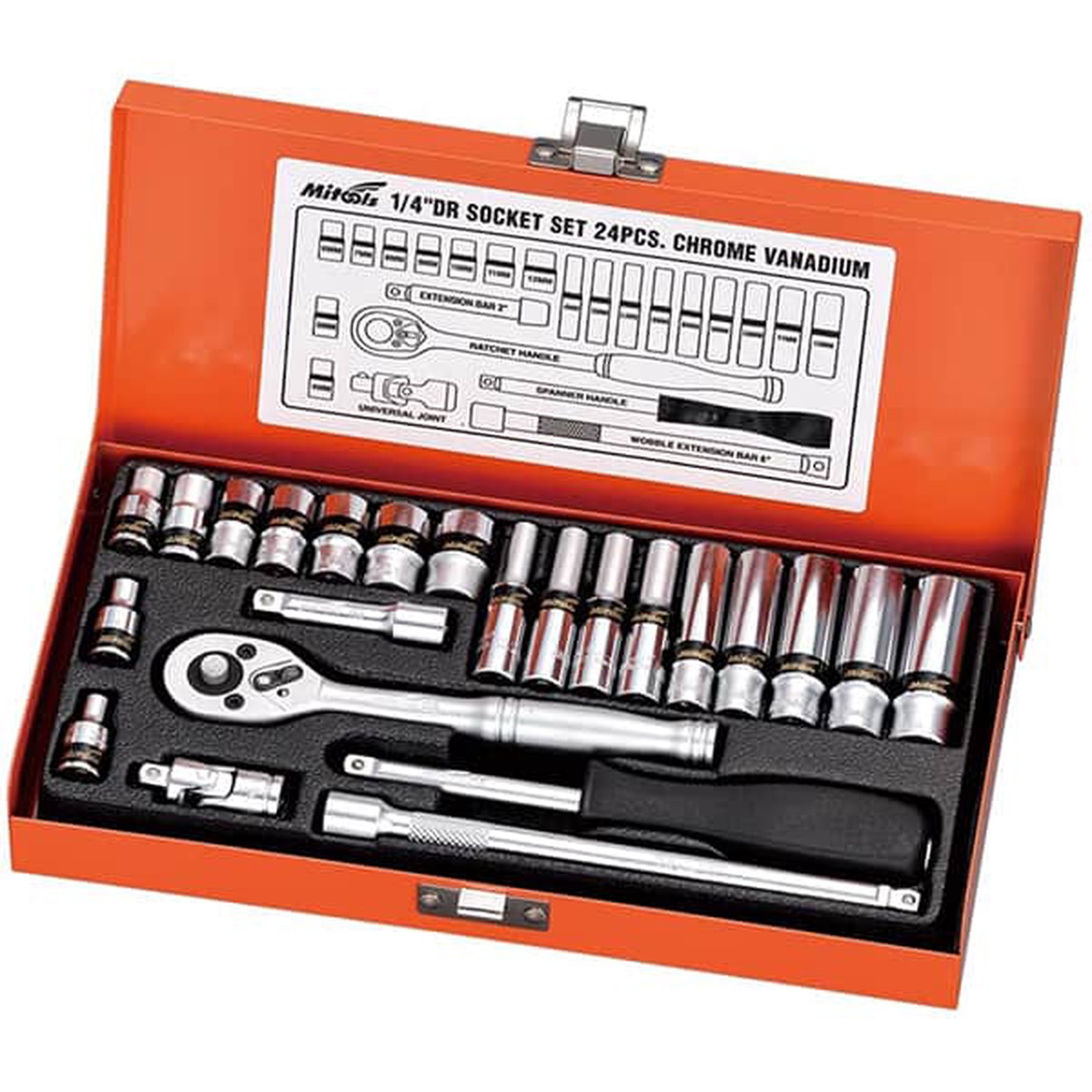 14DR 24pcs Socket Set Chrome Vanadium Mitools-0181201