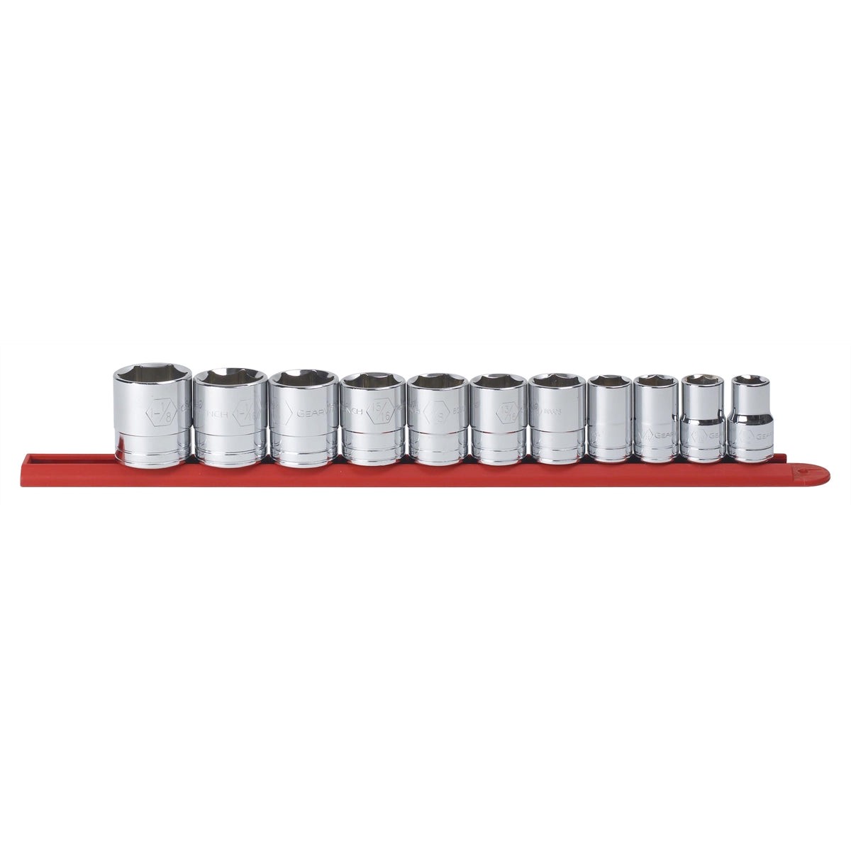 11 Piece 1/2" Drive 6 Point Standard SAE Socket Set