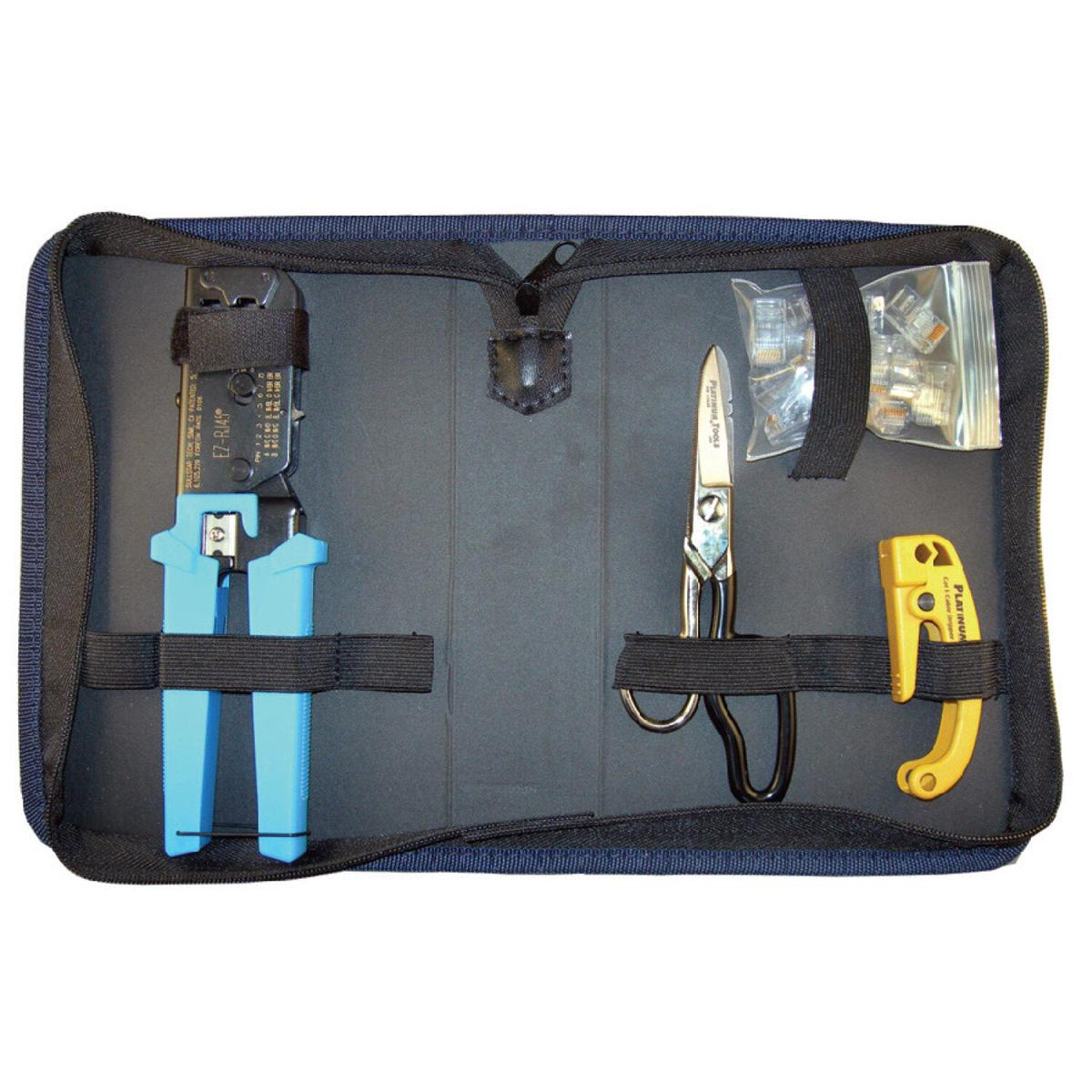 Platinum Tools 90136 EZ-RJ45 Termination Kit Pass-Through RJ45s, Basic Installation, Includes Tool Bag