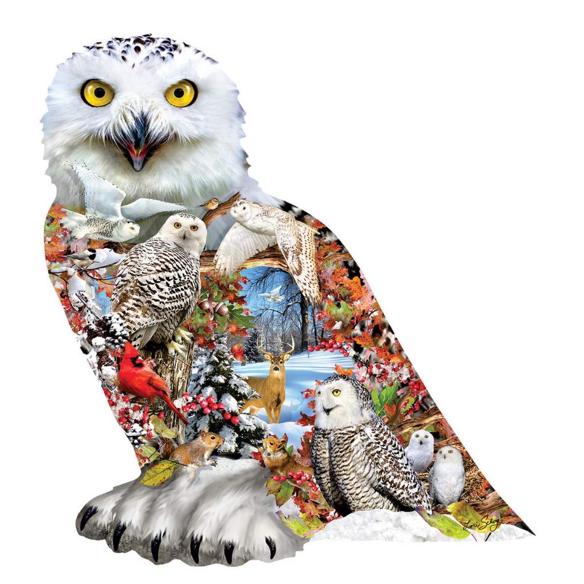 Sunsout - Snowy Owl Shaped Puzzle