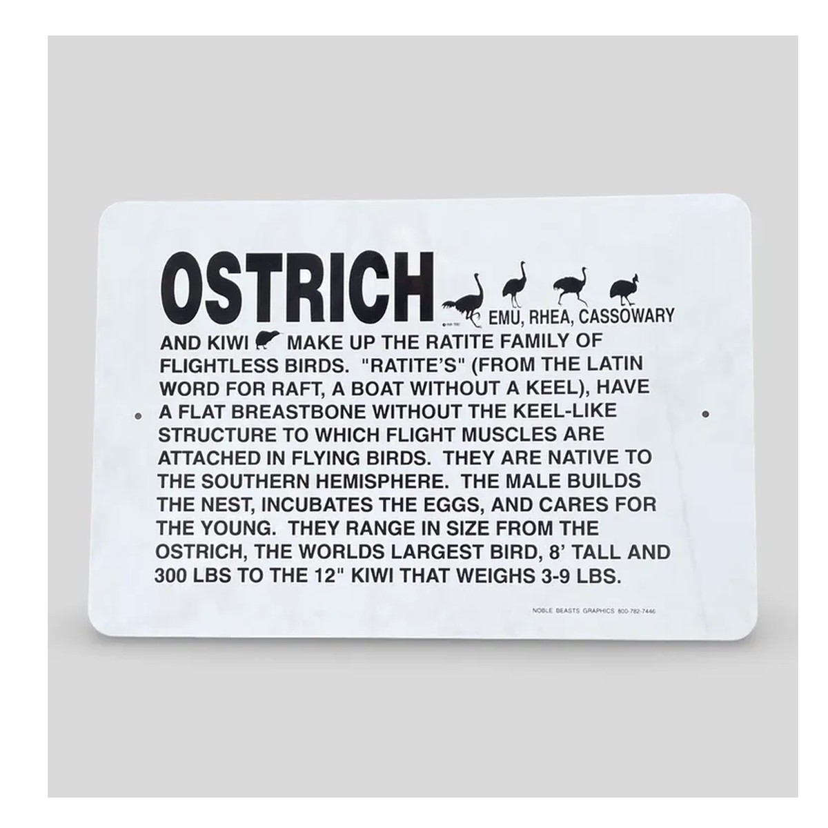 Noble Beasts - Information Ostrich Sign