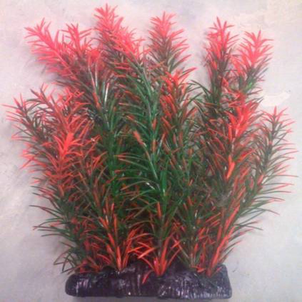 PLASTIC PLANT GREEN & ORANGE SPIKE LEAFS