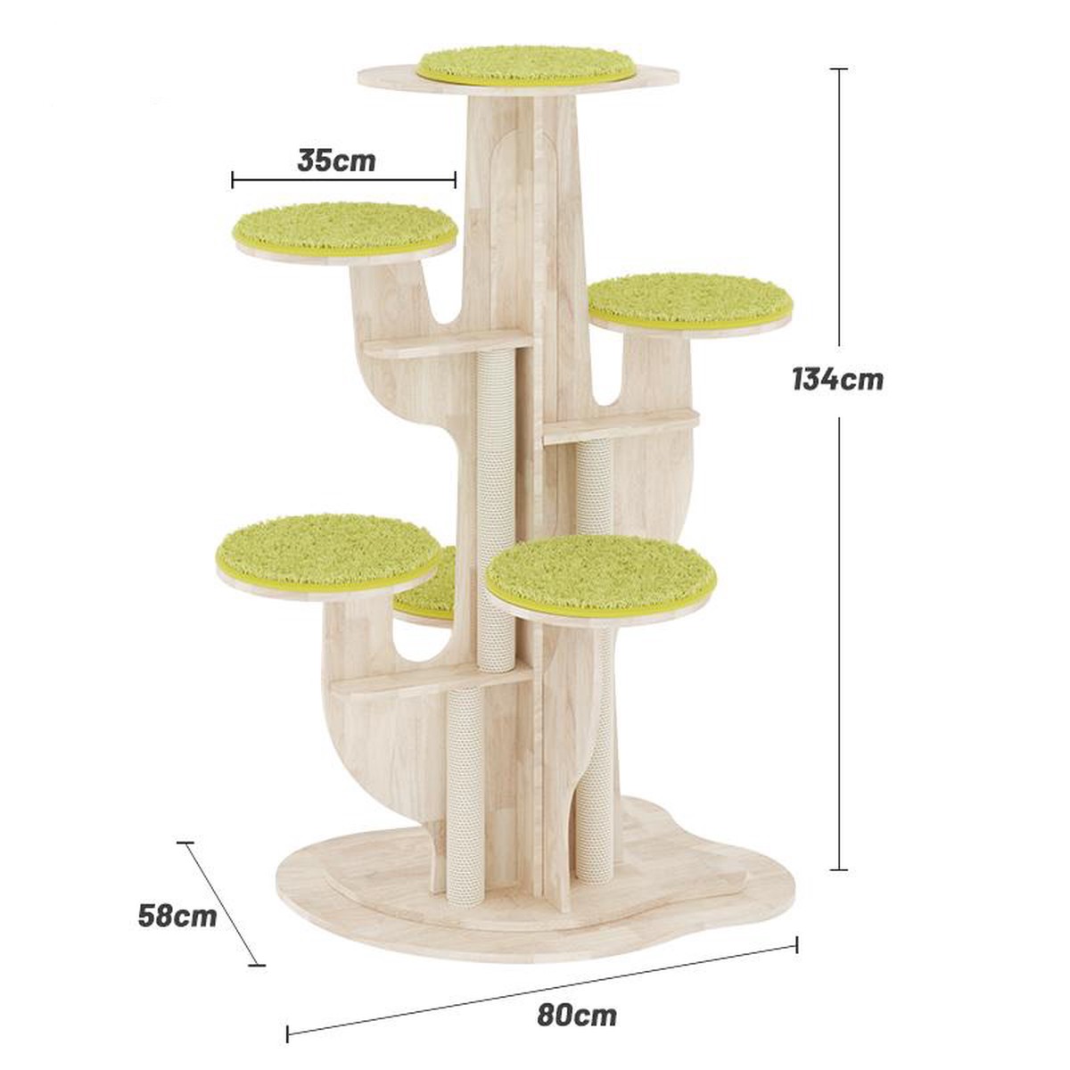Burnt green Rubber Wood Column