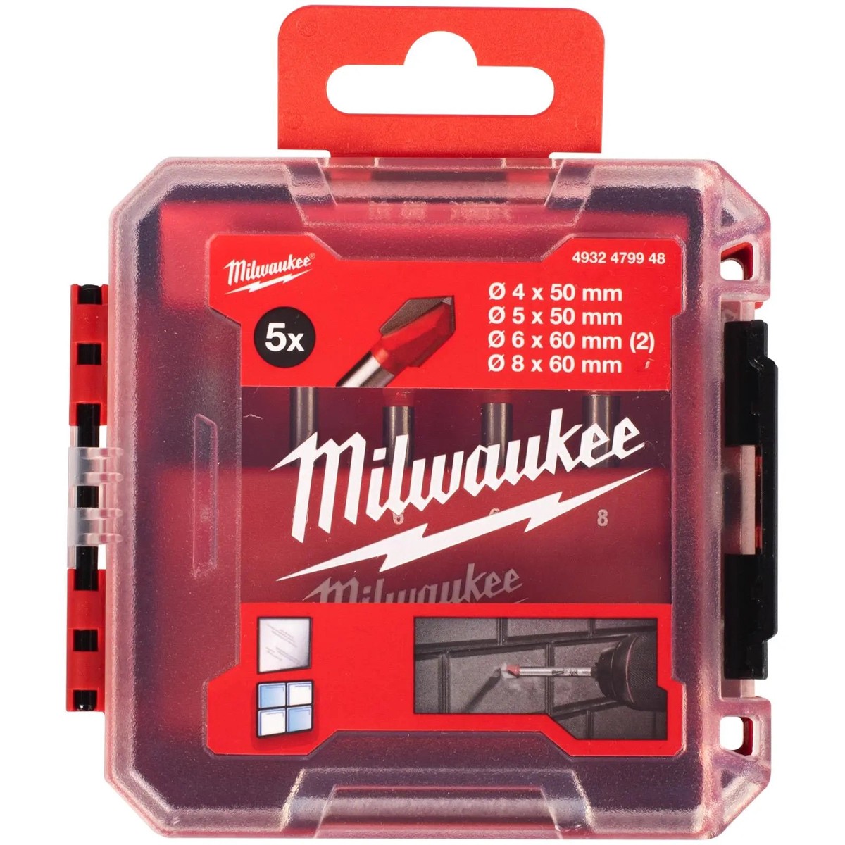 Milwaukee Glass and Tile Drill Bit Set 5 Piece in PACKOUT Compatible Case