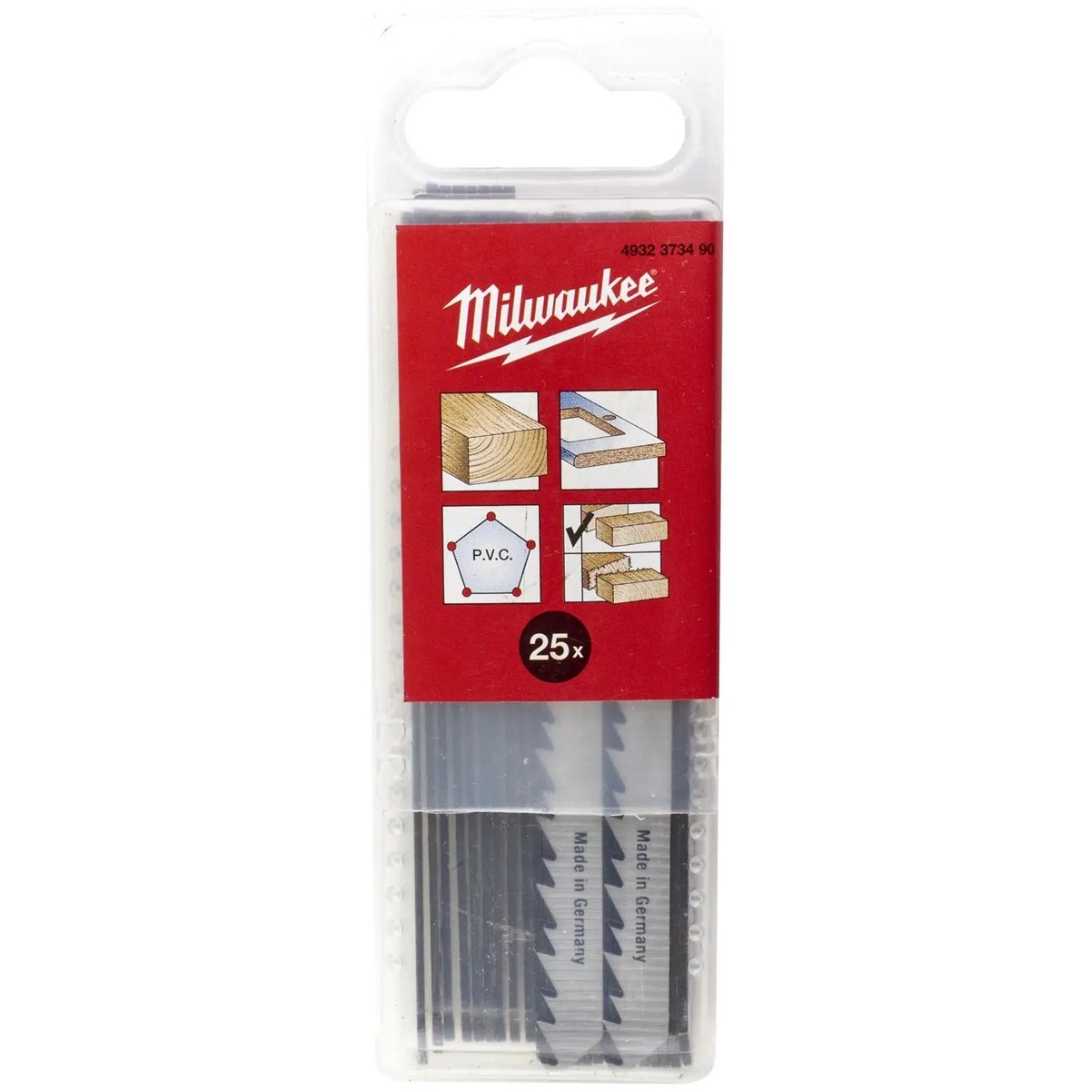 Milwaukee Jigsaw Blades Wood Plastic Clean Splinter Free Cutting Blade 75mm x 4mm T101D 25 Pieces