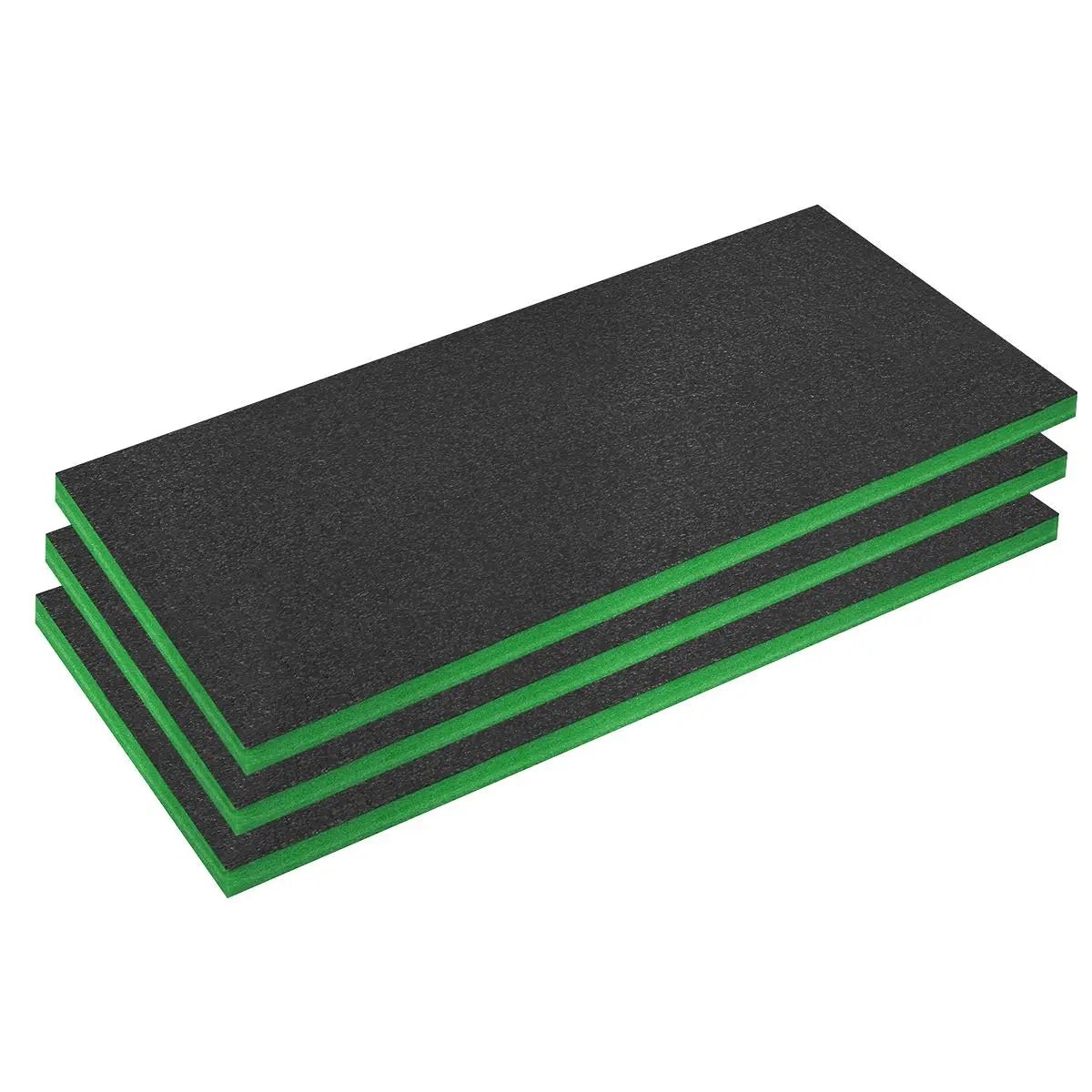 Sealey Easy Peel Shadow Foam 1200 x 550 x 50mm, Green/Black - Pack of 3
