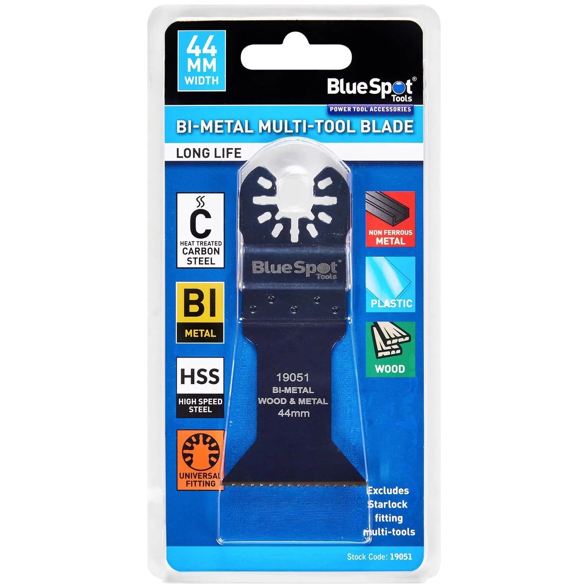 BlueSpot Multi Tool Blade Bi-Metal 44mm OMT for Wood Metal Plastic