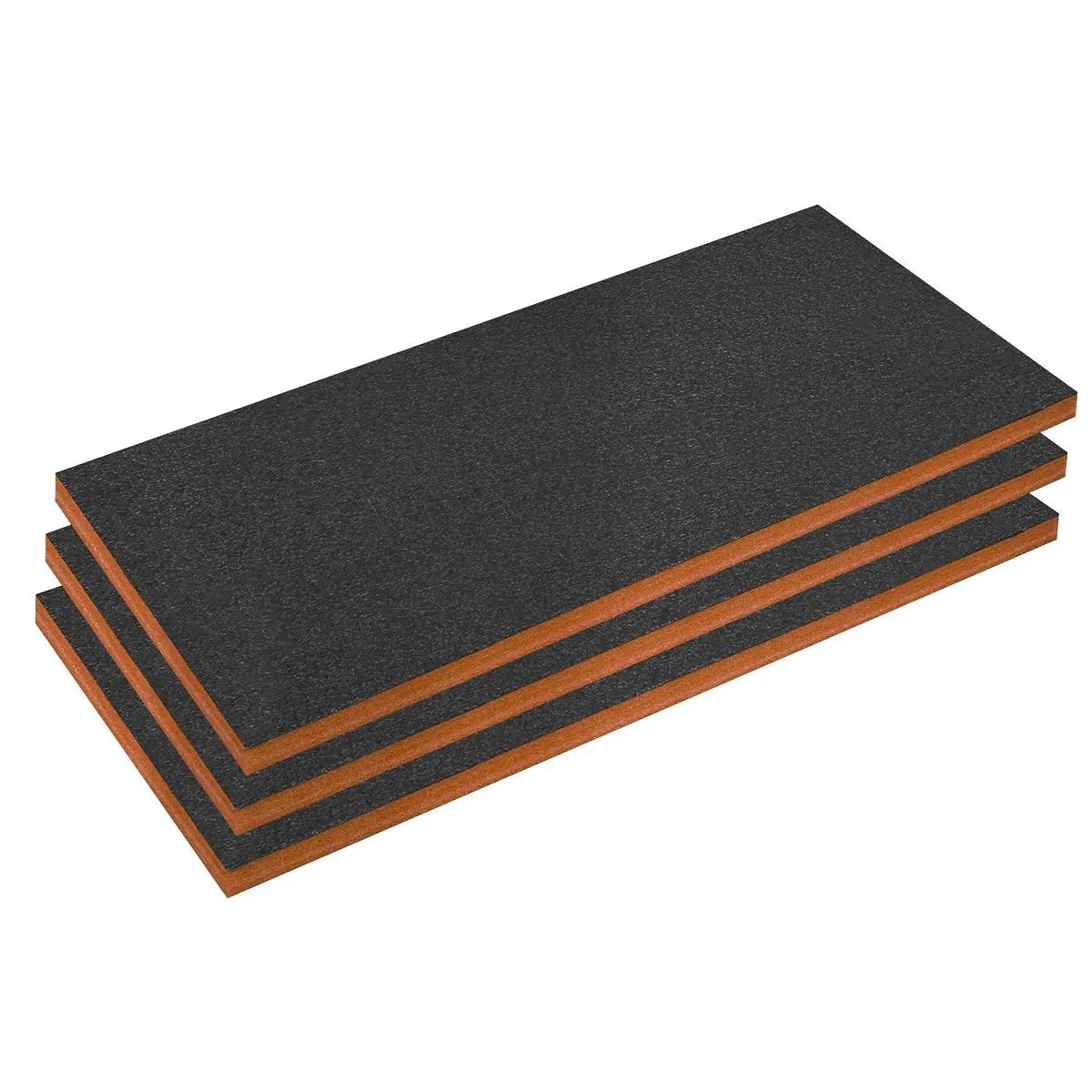 Sealey Easy Peel Shadow Foam 1200 x 550 x 50mm, Orange/Black - Pack of 3