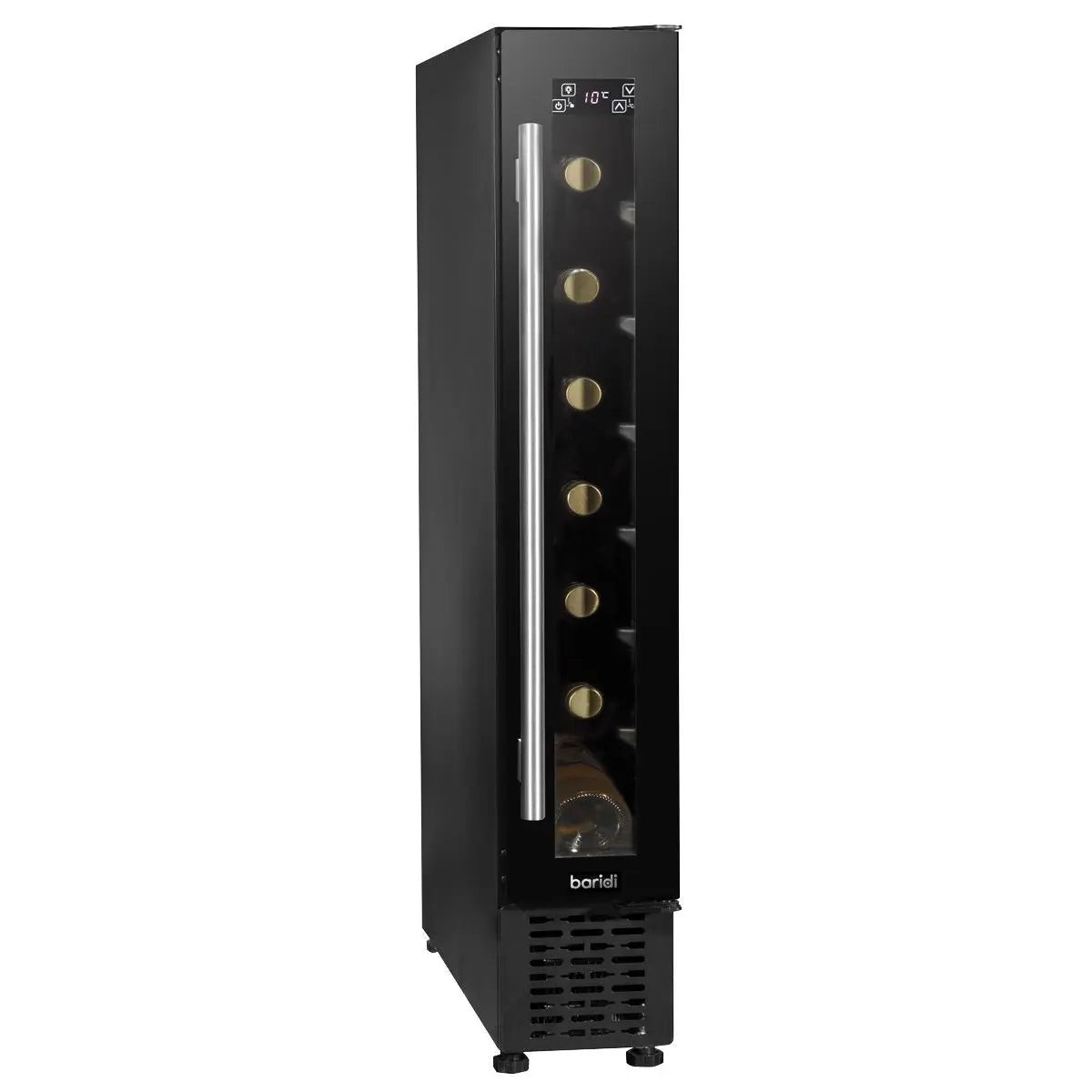 Baridi 7 Bottle 15cm Slim Wine Cooler with Digital Touchscreen Controls, Black