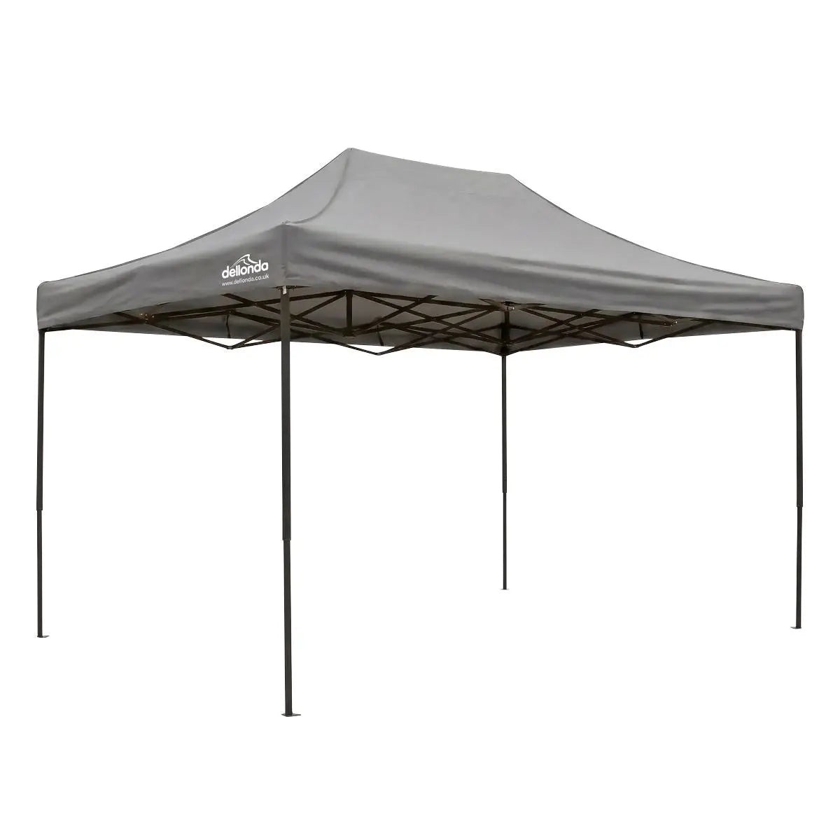 Dellonda Premium 3 x 4.5m Pop-Up Gazebo, Heavy Duty, PVC Coated, Water-Resistant Fabric, Supplied with Carry Bag, Rope, Stakes & Weight Bags - Grey Canopy