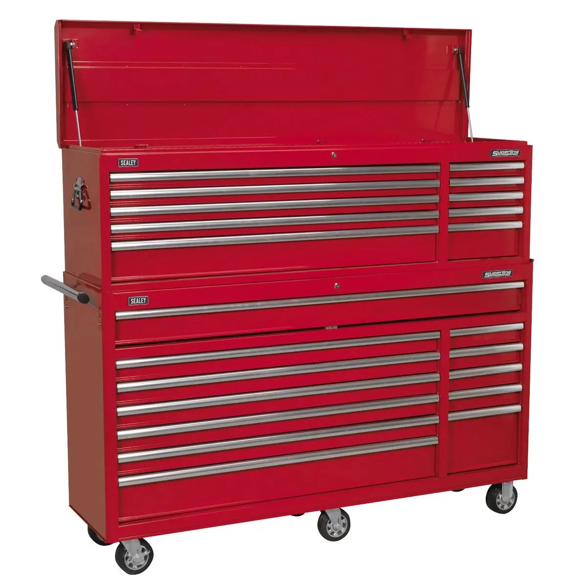 Sealey Topchest & Rollcab Combination 23 Drawer with Ball-Bearing Slides - Red