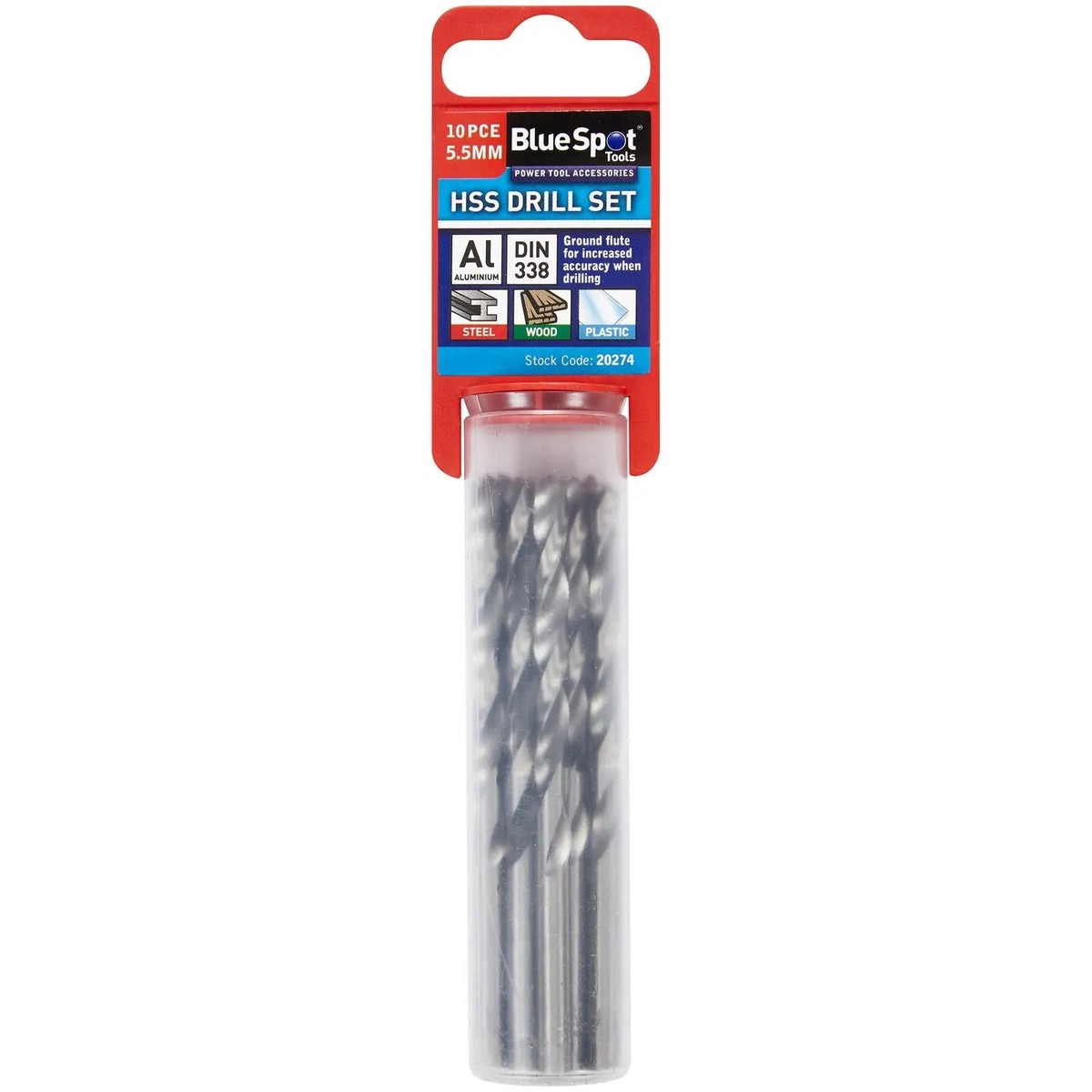 BlueSpot HSS Metal Drill Bits 5.5mm 10 Pack