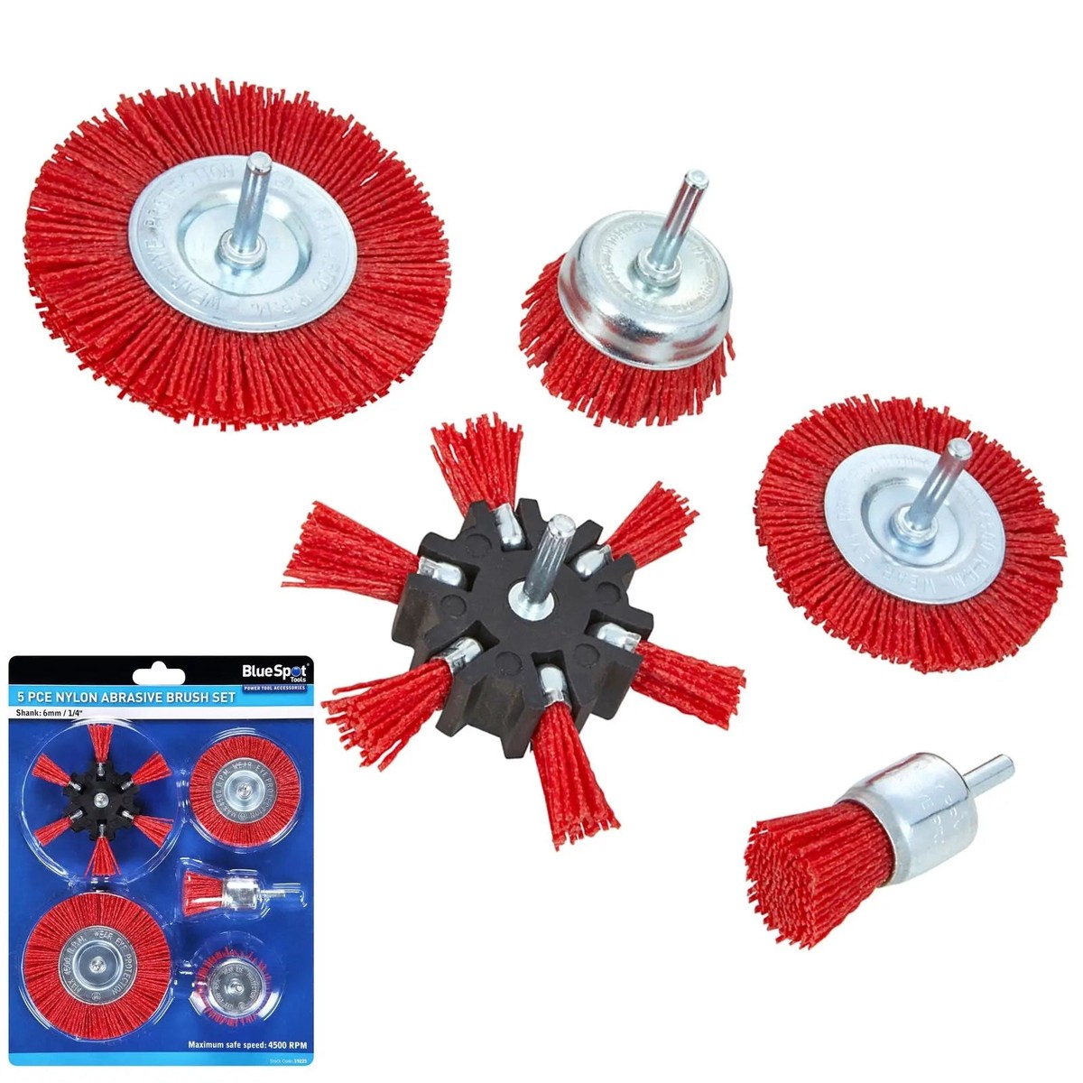 BlueSpot Nylon Abrasive Brush Set 5 Piece