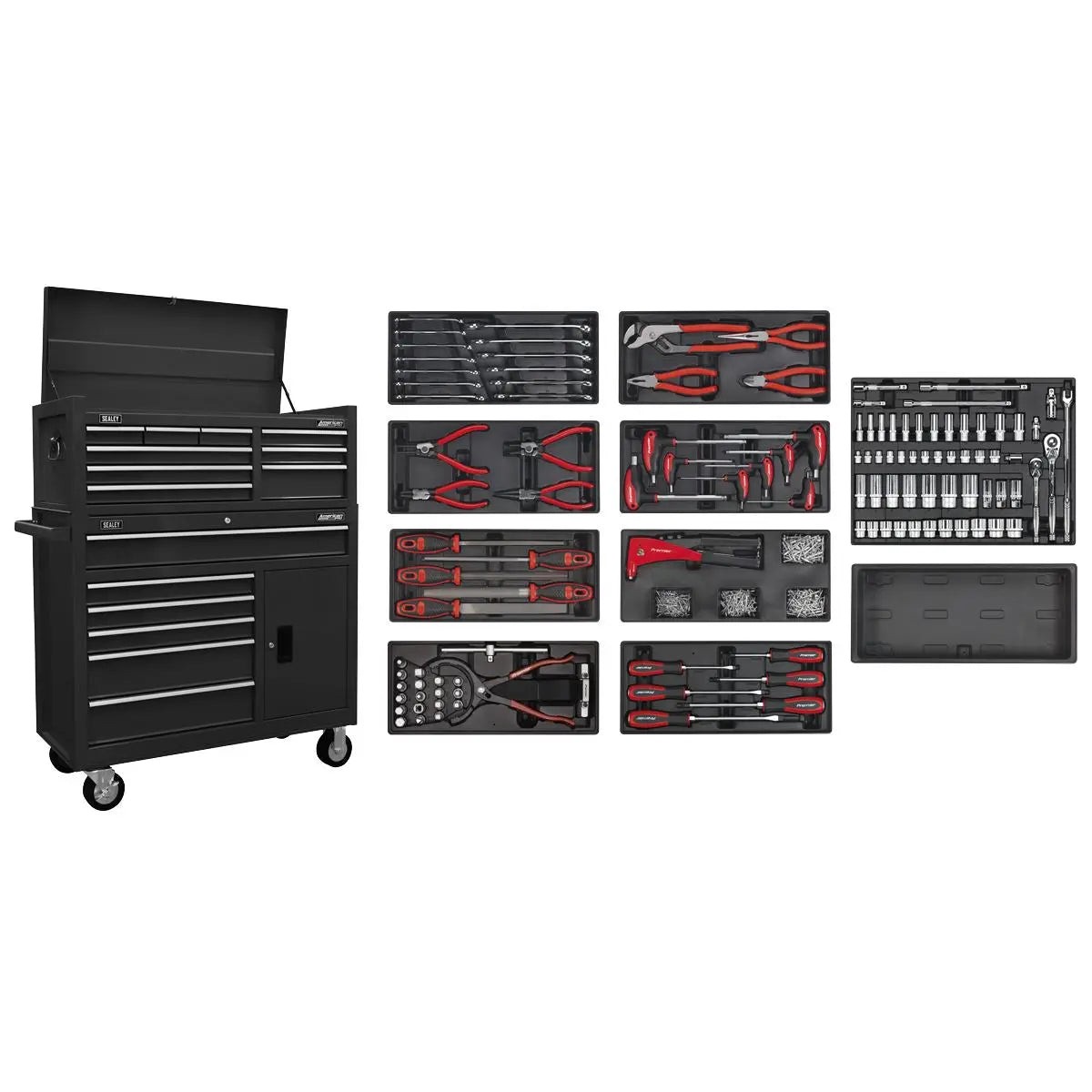 Sealey American Pro American PRO Tool Chest Combination with 117pc Tool Kit - Black