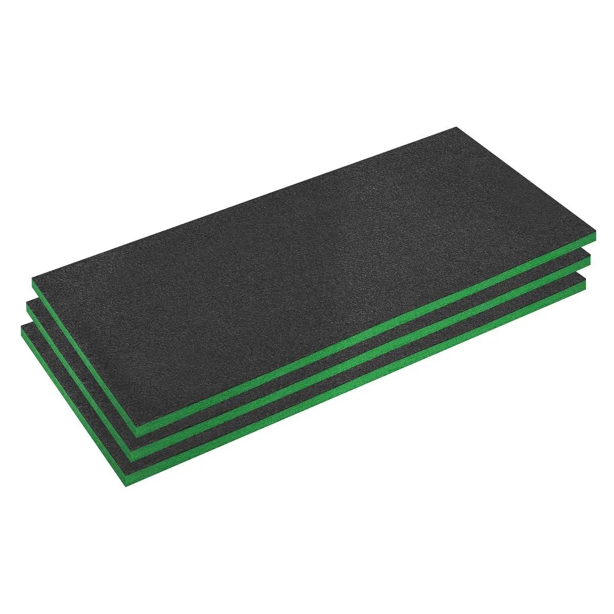 Sealey Easy Peel Shadow Foam 1200 x 550 x 30mm, Green/Black - Pack of 3