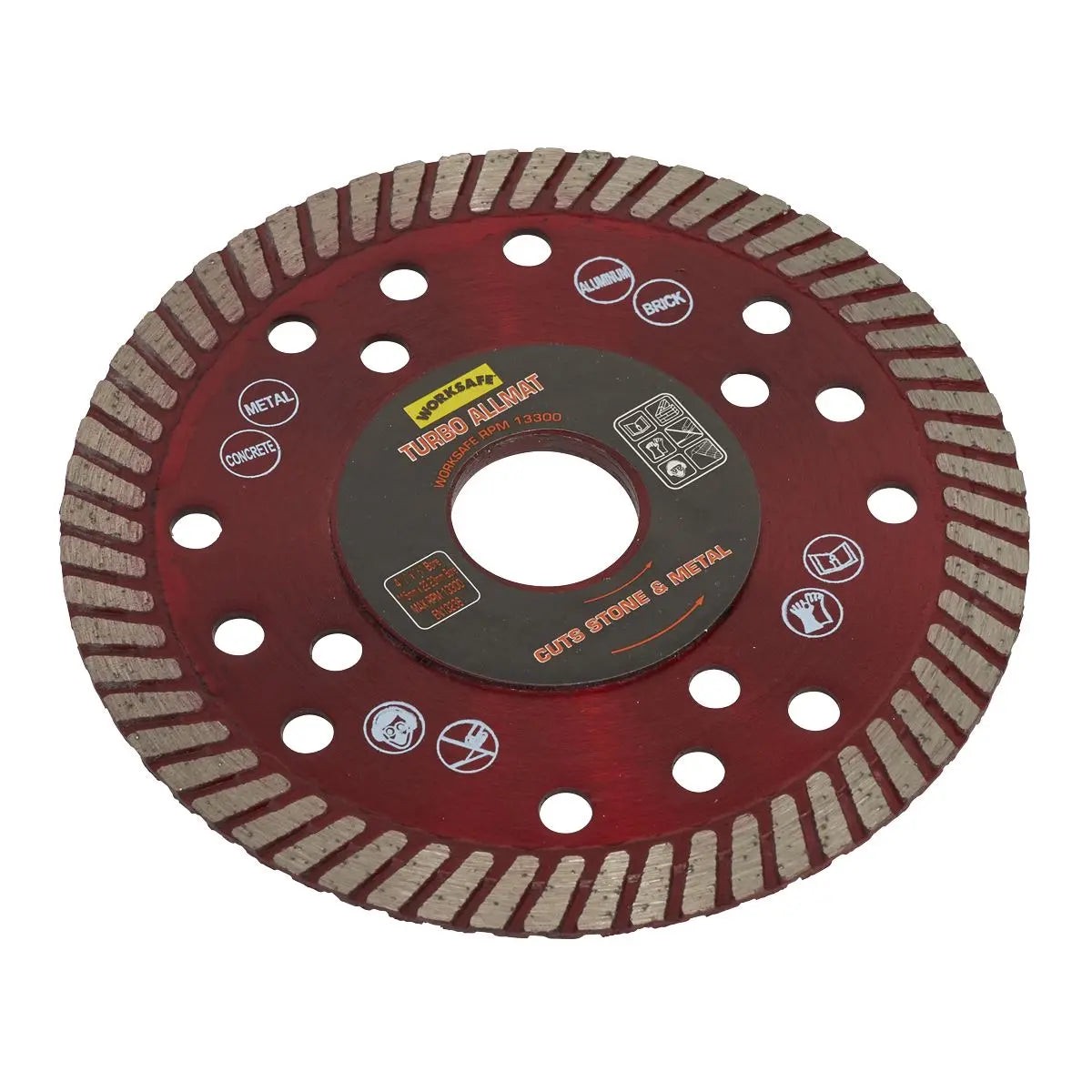 Worksafe by Sealey Turbo Allmat Diamond Blade 115 x 22mm