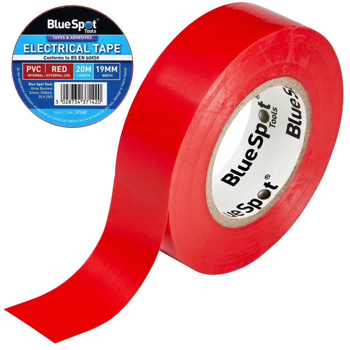 BlueSpot Electrical Insulation Tape Red PVC 19mm x 20m
