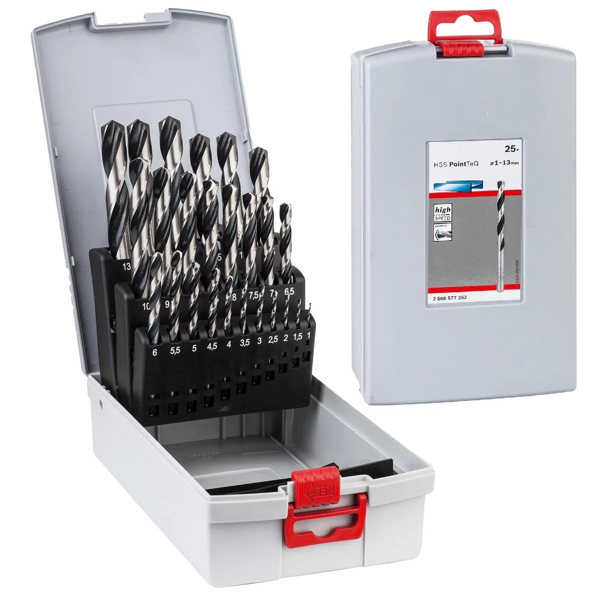 Bosch Professional HSS Drill Bit Set 1-13mm Metal Twist Drills PointTeQ 25 Pieces