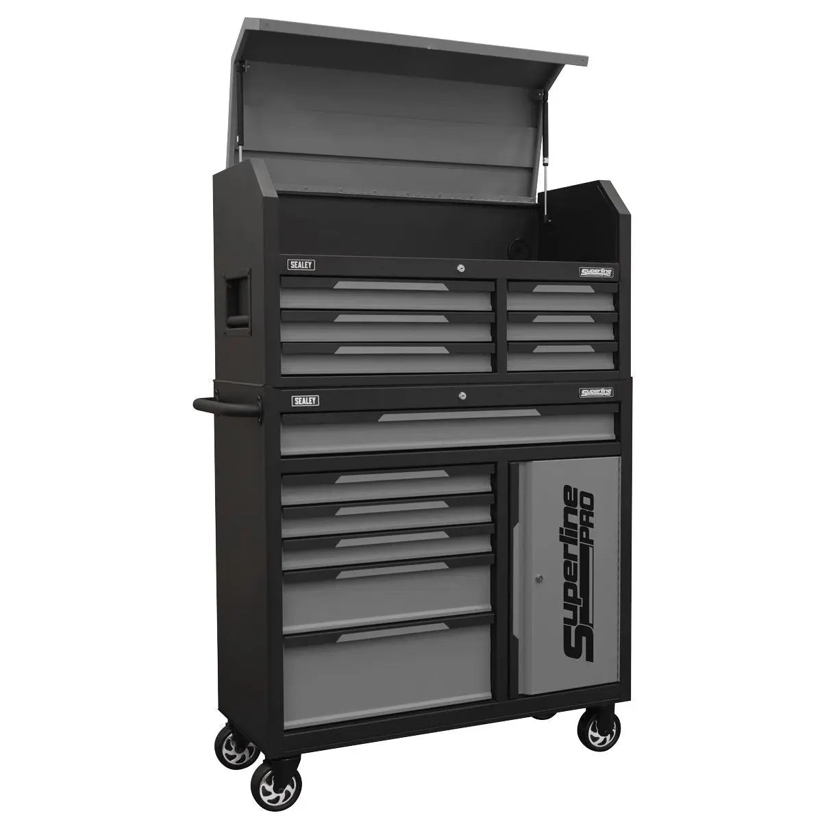 Sealey Superline Pro Topchest & Rollcab Combination 12 Drawer & 1 Door Cupboard - Grey