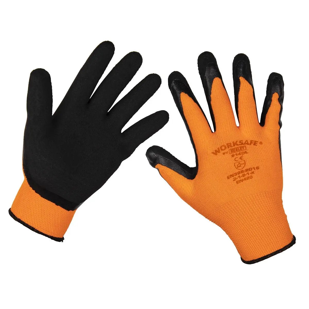 Worksafe by Sealey Foam Latex Gloves (Large) - Pack of 12 Pairs