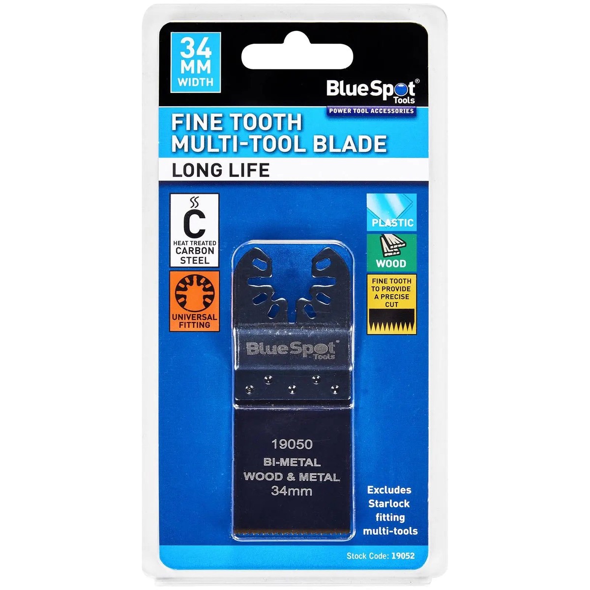 BlueSpot Multi Tool Blade Fine Tooth 34mm OMT for Wood Plastic HCS