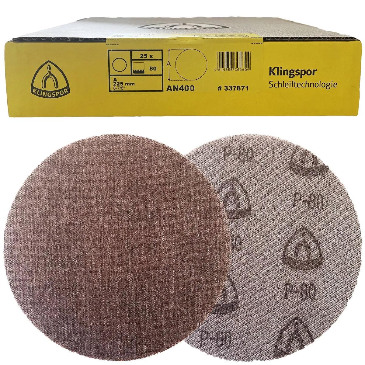 Klingspor Mesh Abrasive Sanding Discs Hook and Loop Aluminium Oxide 225mm AN400