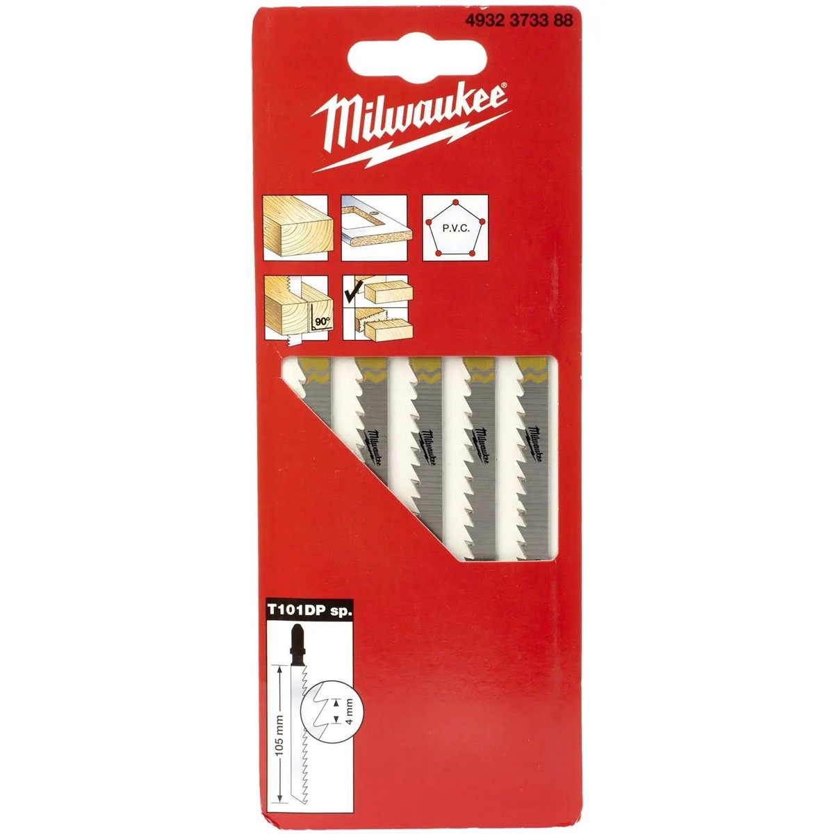 Milwaukee Jigsaw Blades Wood Plastic Precise Straight Cutting Kitchen Worktops 105mm x 4mm T101DP SP 5 Pieces