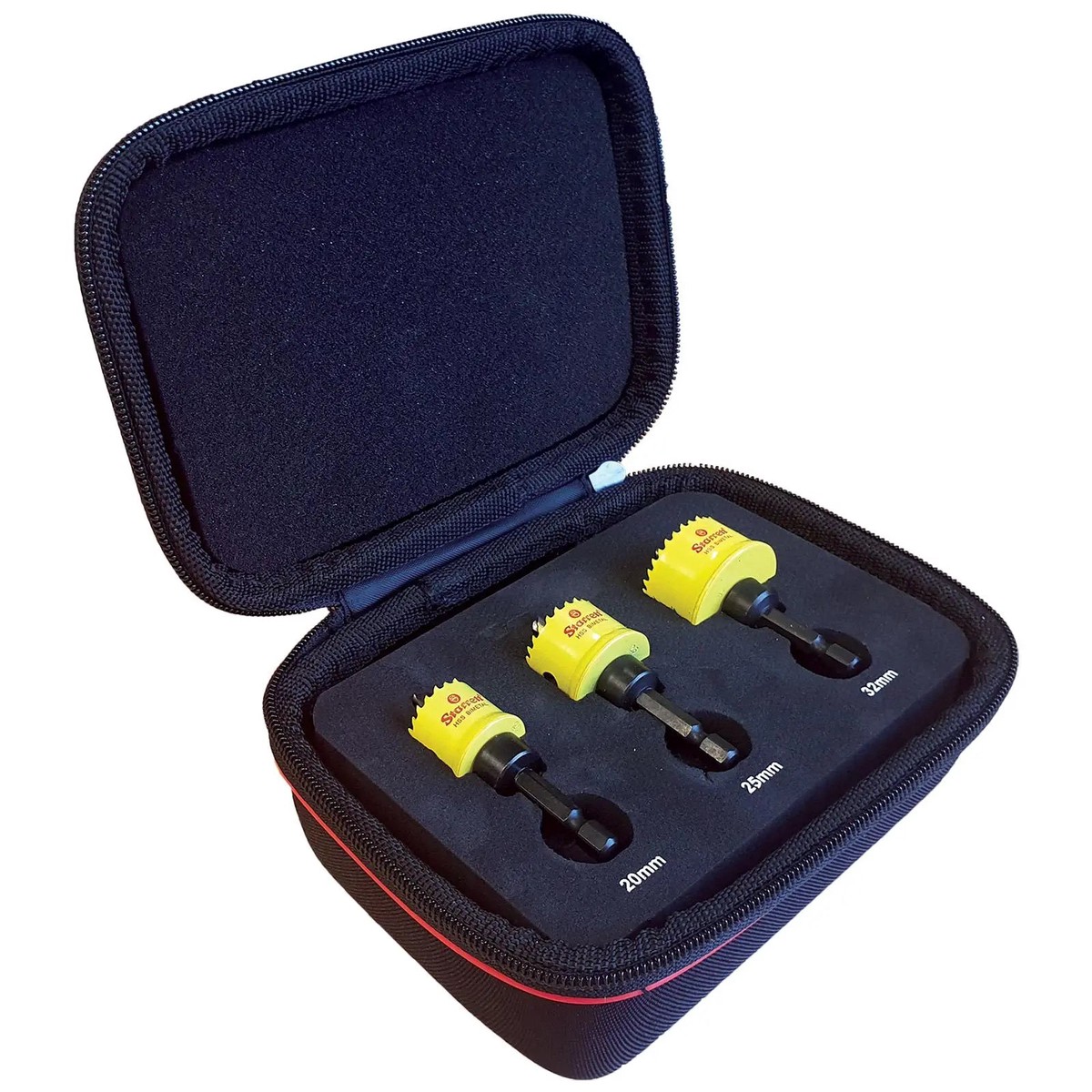 Starrett Cordless Smooth Cut CSC Electricians Holesaw Kit 3 Piece 20 mm 25 mm 32 mm BF1420 KCS03001