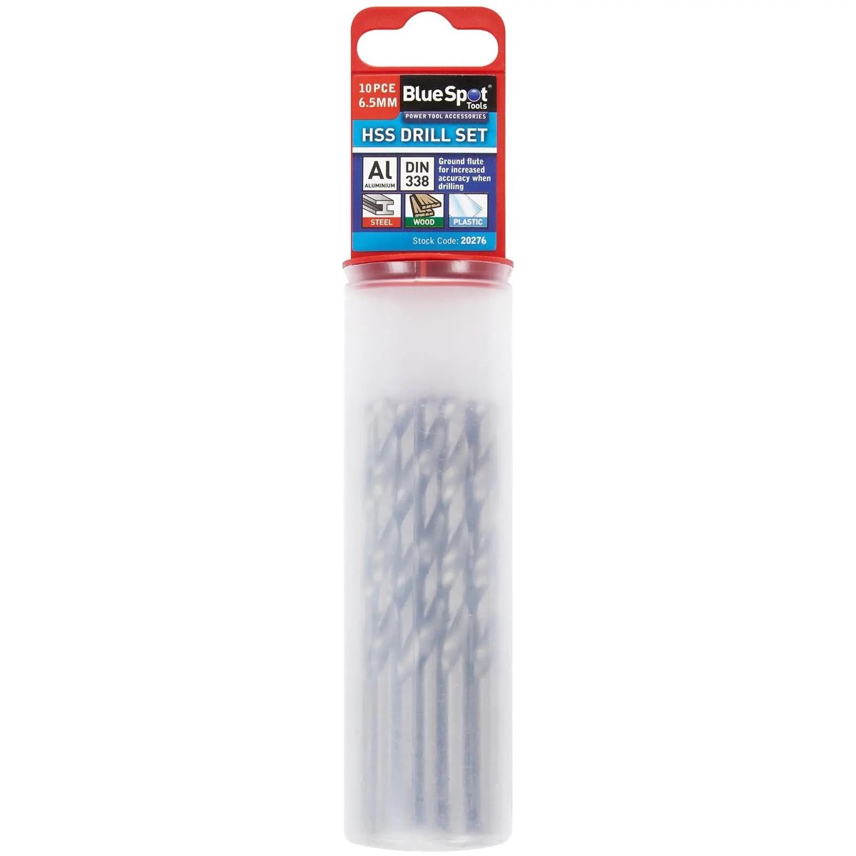 BlueSpot HSS Metal Drill Bits 6.5mm 10 Pack