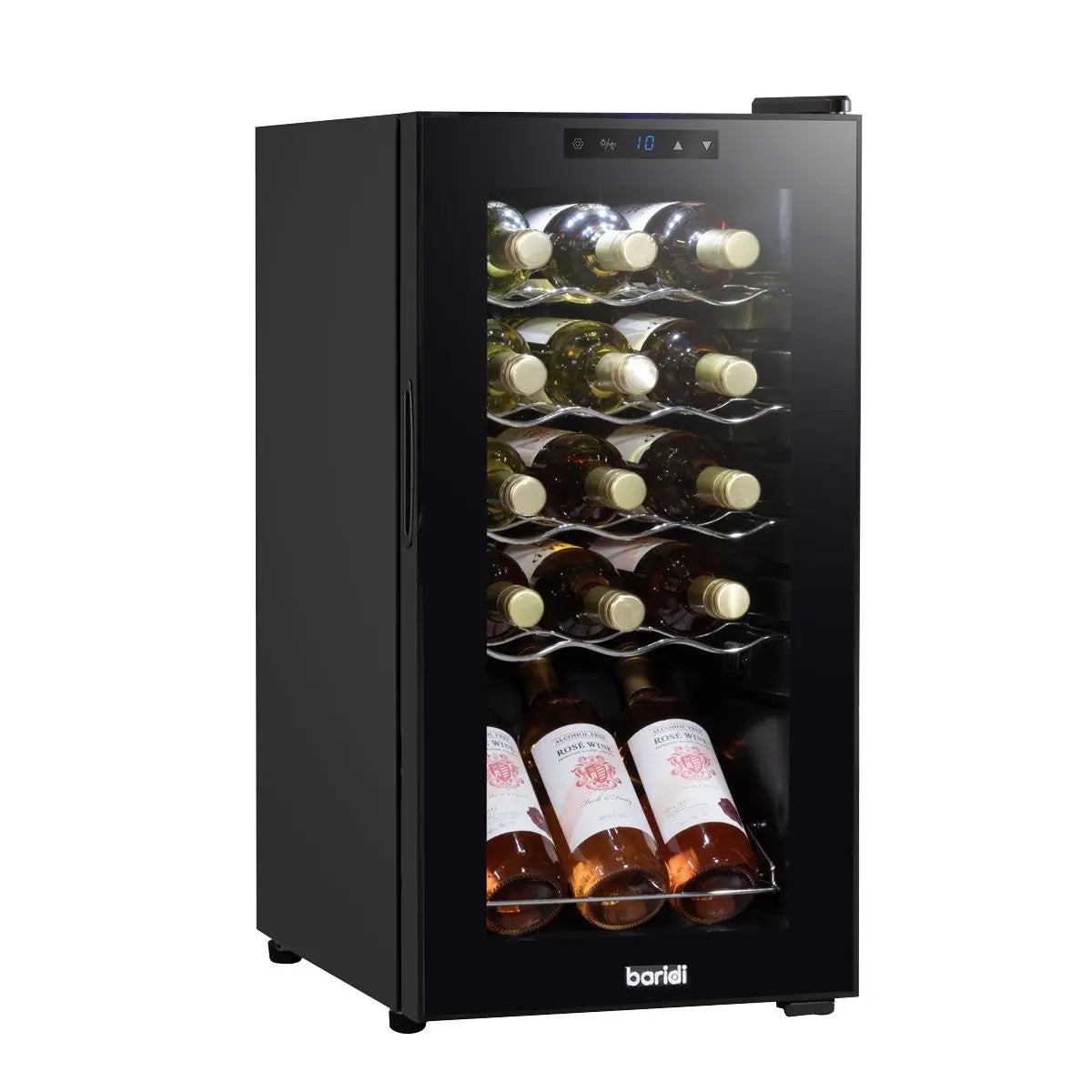 Baridi 15 Bottle Wine Fridge with Digital Touchscreen Controls & LED Light, Black
