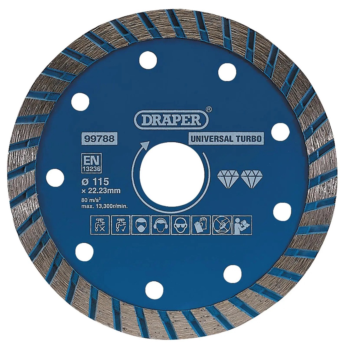 Draper Turbo Diamond Cutting Blade 115mm for Granite Marble Stone
