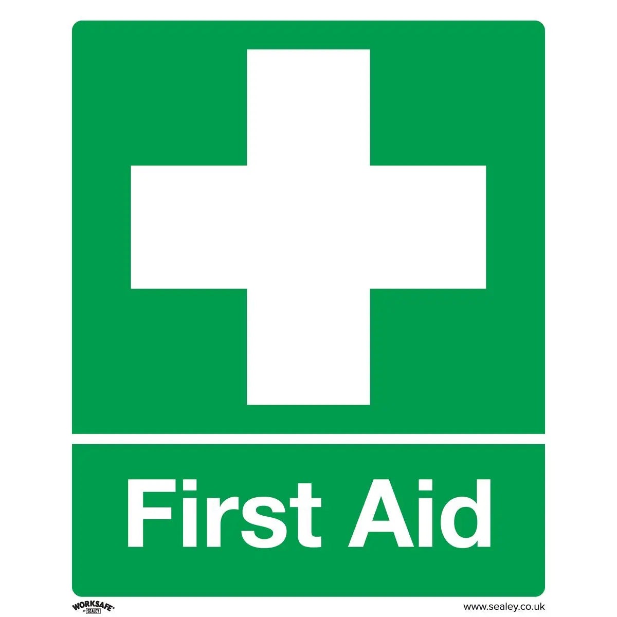 Worksafe by Sealey Safety Sign - First Aid - Self-Adhesive Vinyl