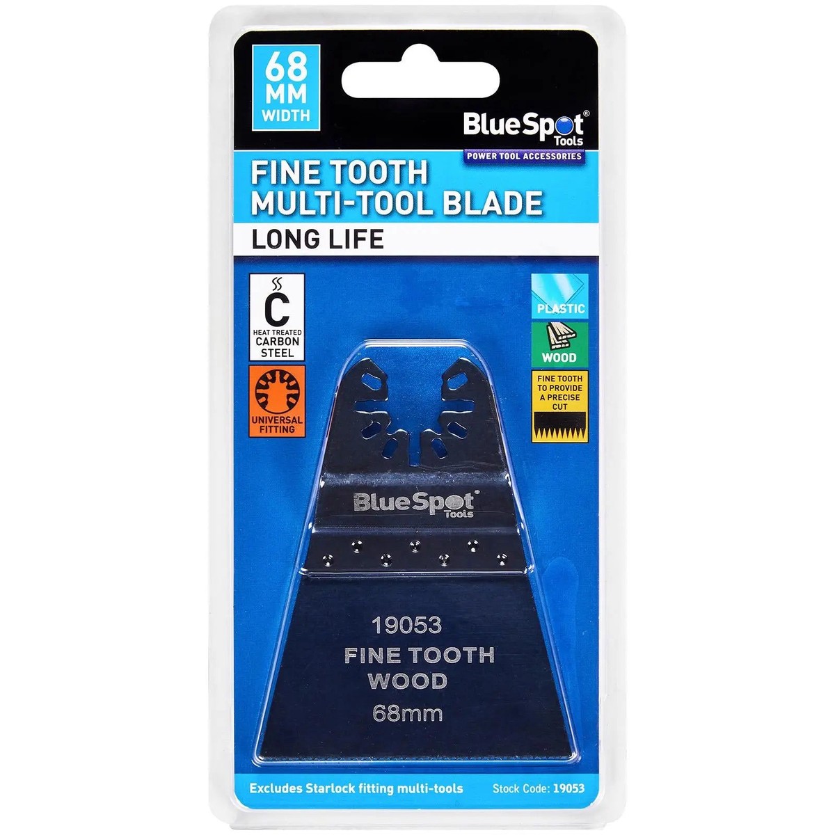 BlueSpot Multi Tool Blade Fine Tooth 68mm OMT for Wood Plastic HCS