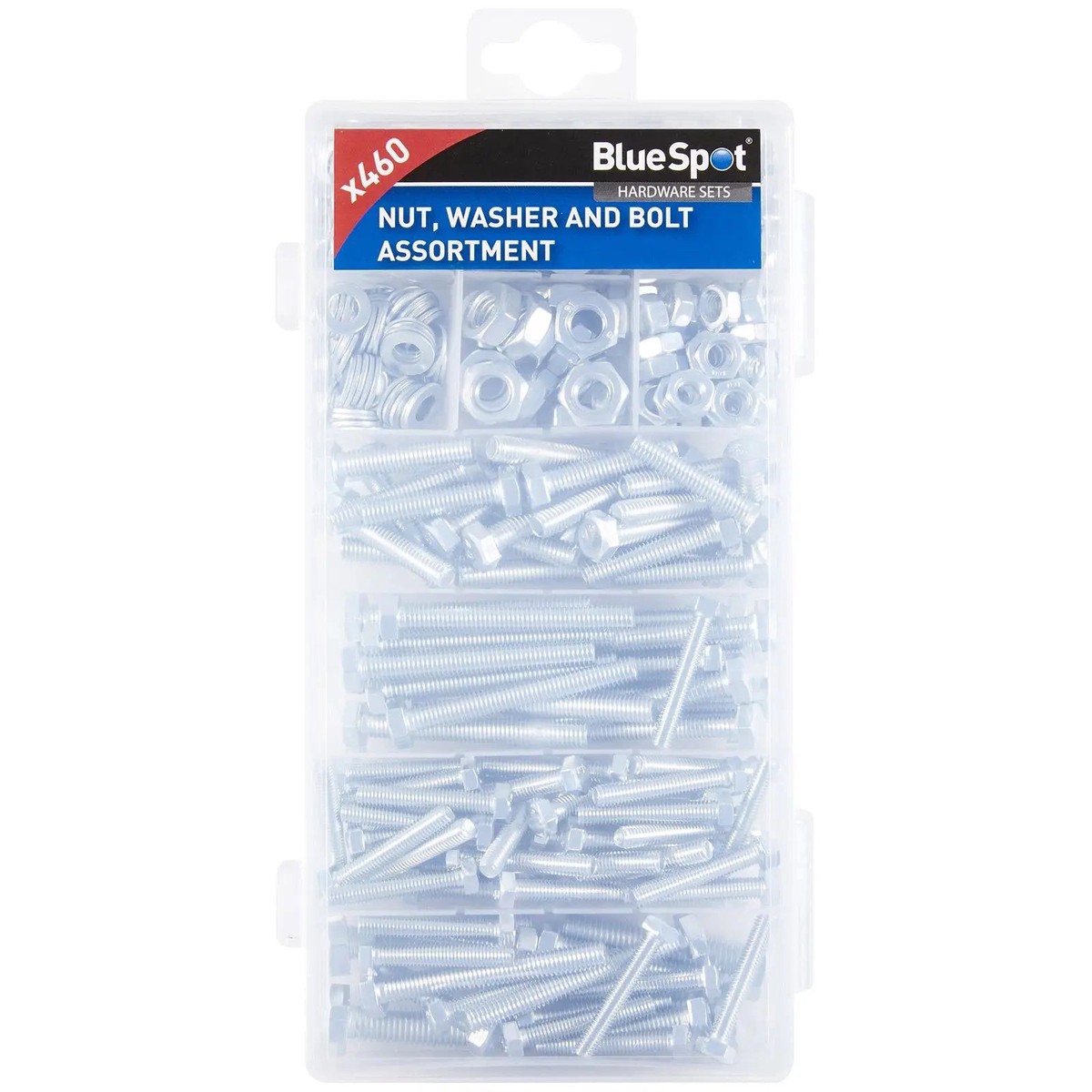 BlueSpot Nut Washer and Bolt Set Assorment Box 460 Piece M5-M8