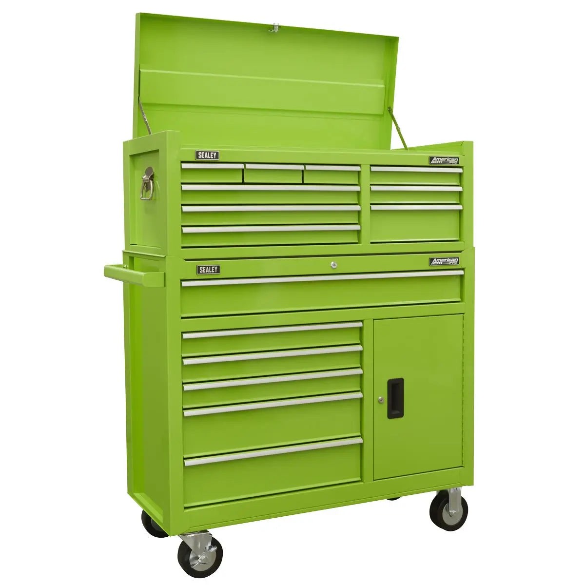 Sealey American Pro Topchest & Rollcab Combination 15 Drawer with Ball-Bearing Slides - Green