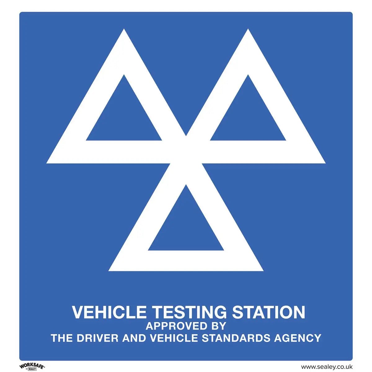 Worksafe by Sealey Warning Safety Sign - MOT Testing Station - Rigid Plastic - Pack of 10